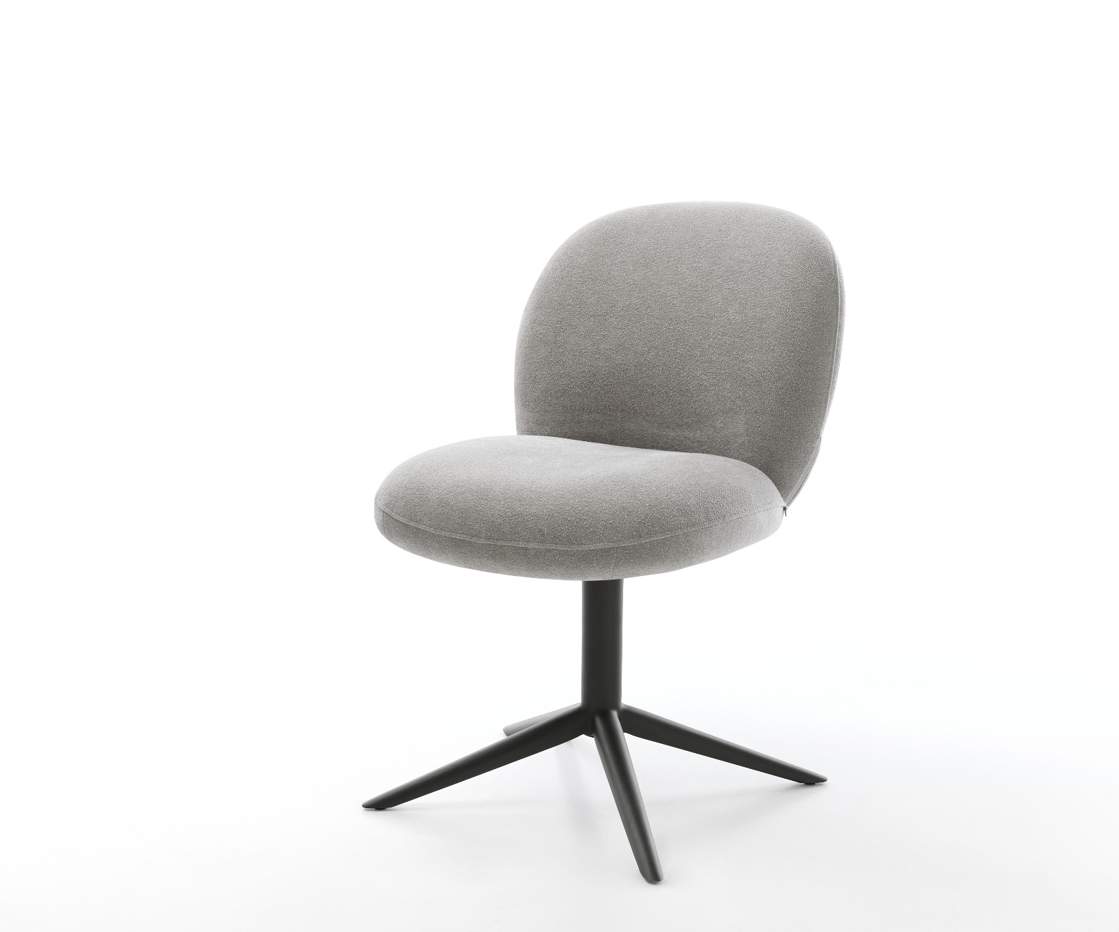 Jídelní židle Nube-Flex strukturovaná látka Měkký šedá křížová podnož černá 360° otočný houpací funkce taštičkové pružiny