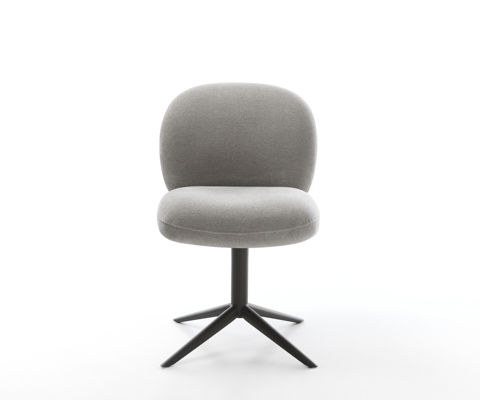 Jídelní židle Nube-Flex strukturovaná látka Měkký šedá křížová podnož černá 360° otočný houpací funkce taštičkové pružiny - Obrázek 2