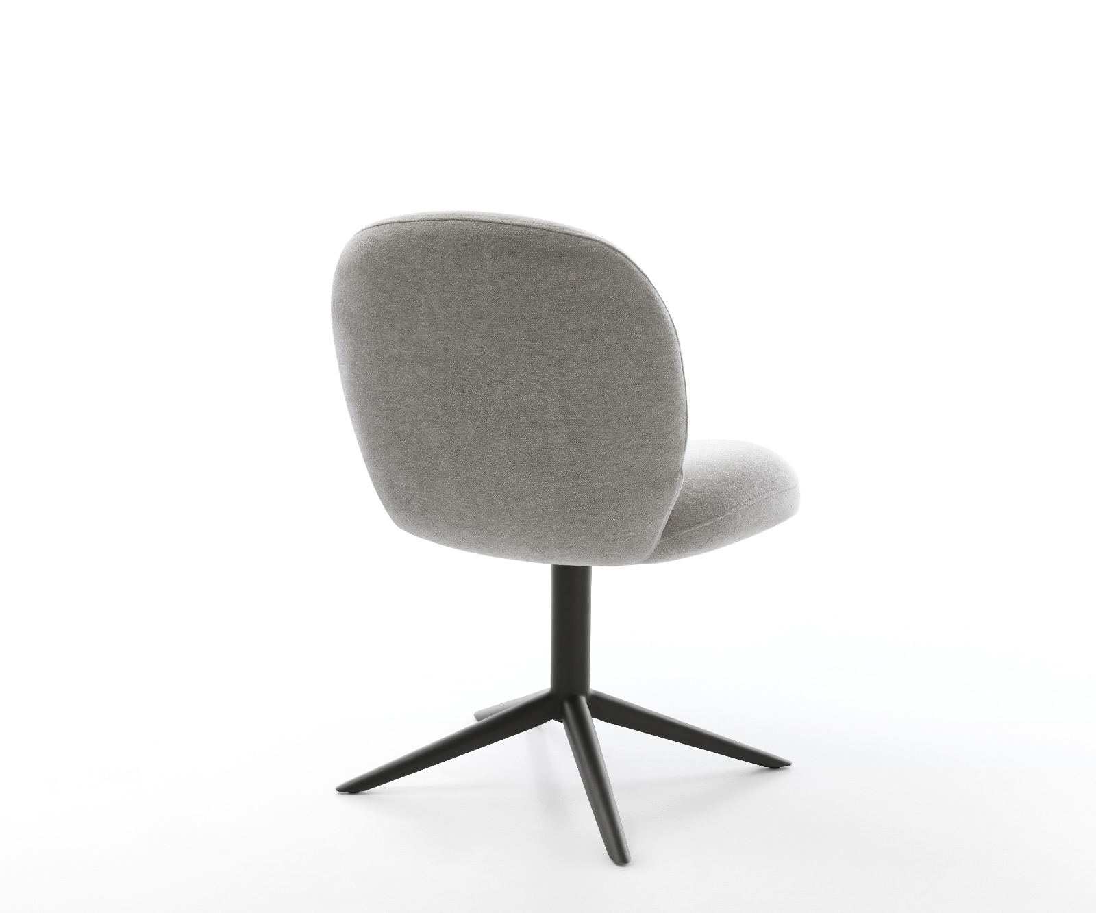 Jídelní židle Nube-Flex strukturovaná látka Měkký šedá křížová podnož černá 360° otočný houpací funkce taštičkové pružiny - Obrázek 5