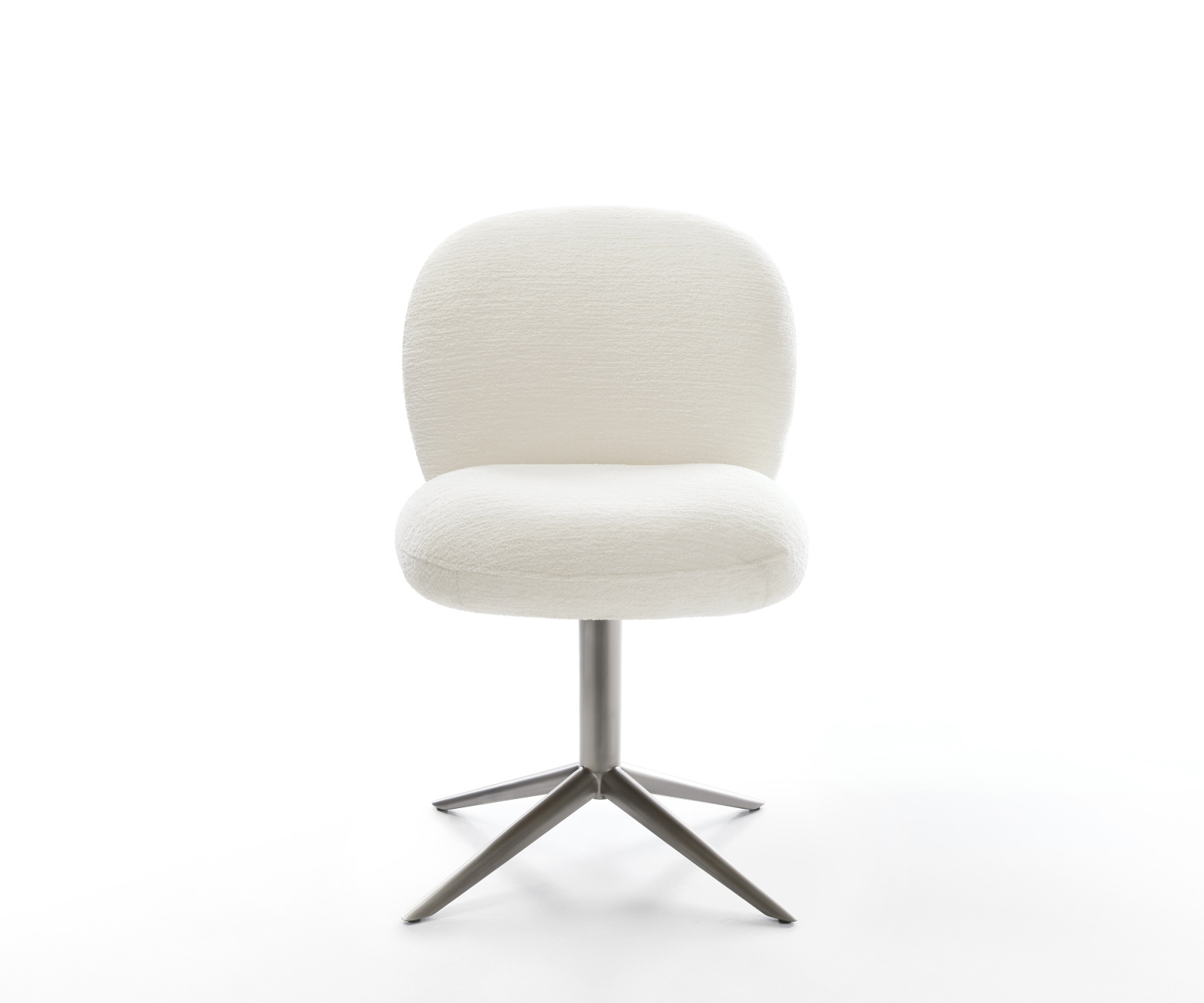 Jídelní židle Nube-Flex bouclé měkký béžová podnož grafit 360° otočný houpací funkce taštičkové pružiny - Obrázek 2