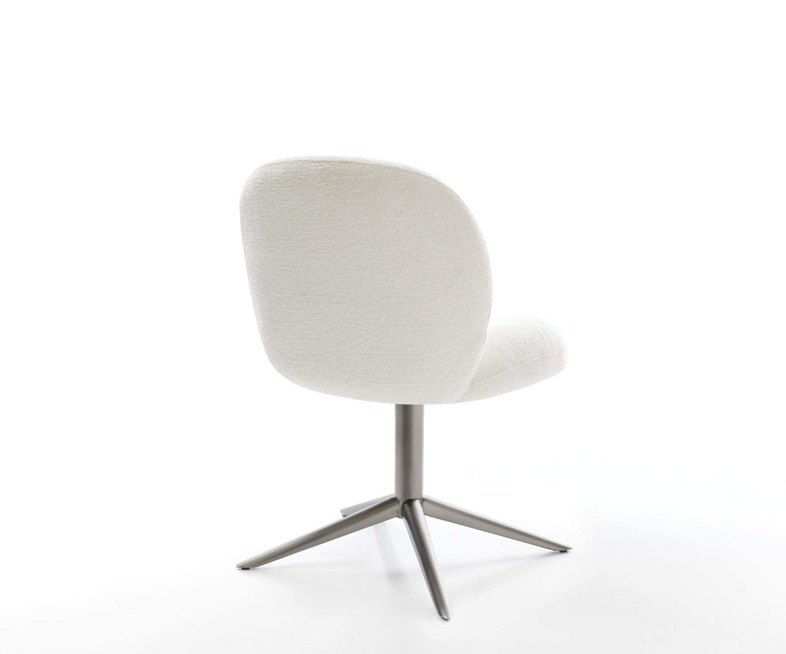 Jídelní židle Nube-Flex bouclé měkký béžová podnož grafit 360° otočný houpací funkce taštičkové pružiny - Obrázek 5