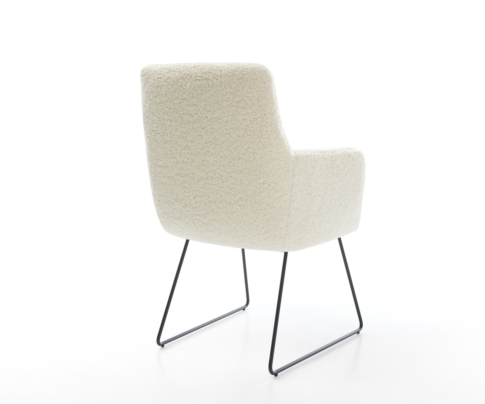 Jídelní židle Heira-Flex s područkami plyšový manšestr béžová tenká podnož černá taštičkové pružiny - Obrázek 5