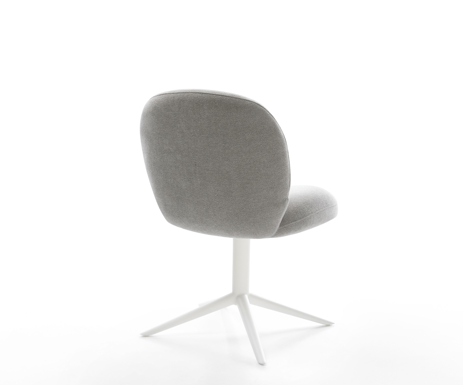 Jídelní židle Nube-Flex strukturovaná látka Měkký šedá křížová podnož bílá 360° otočný houpací funkce taštičkové pružiny - Obrázek 5