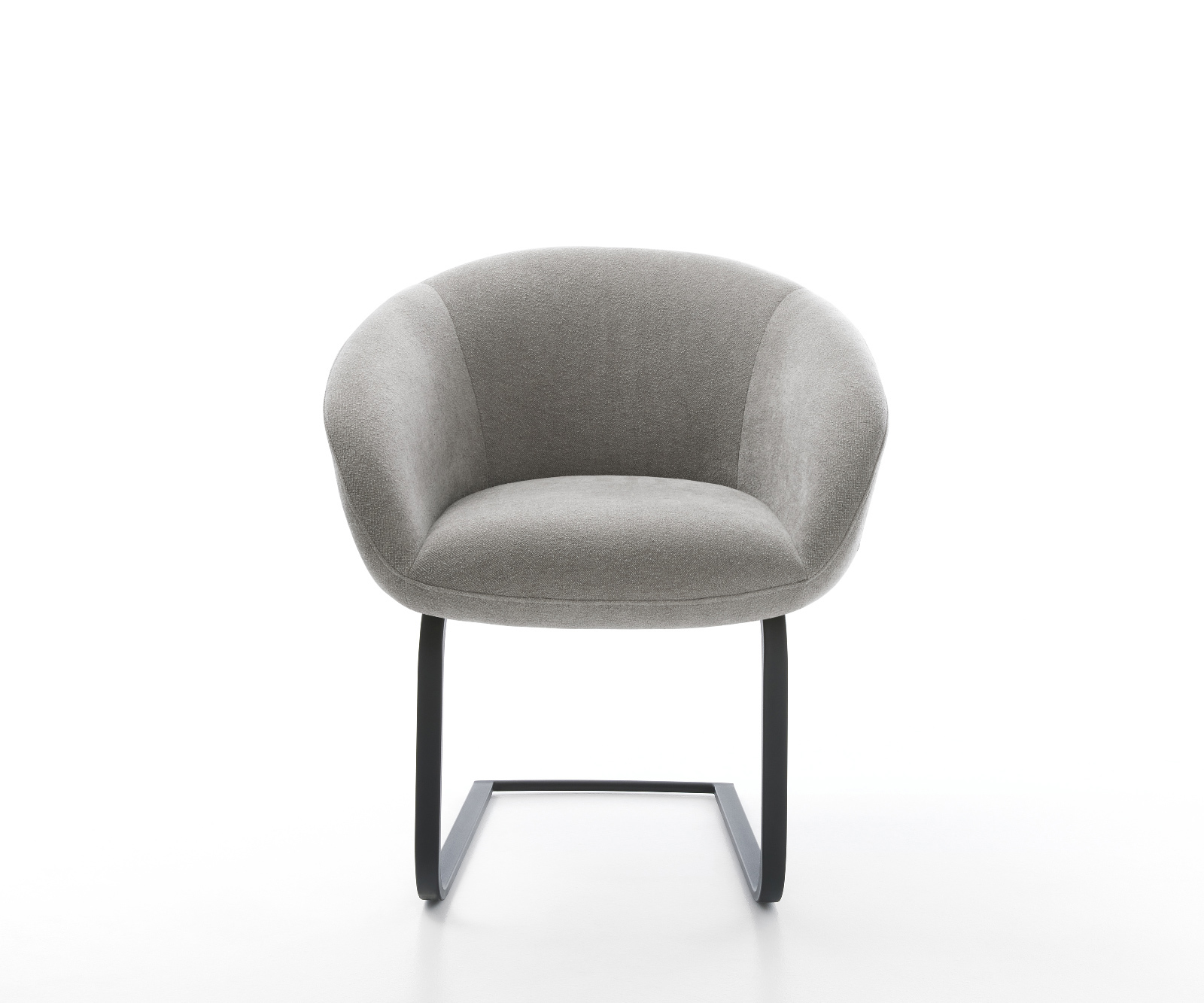 Jídelní židle Vinka-Flex s područkami strukturovaná látka Měkký šedá jídelní židle plochá černá taštičkové pružiny - Obrázek 2