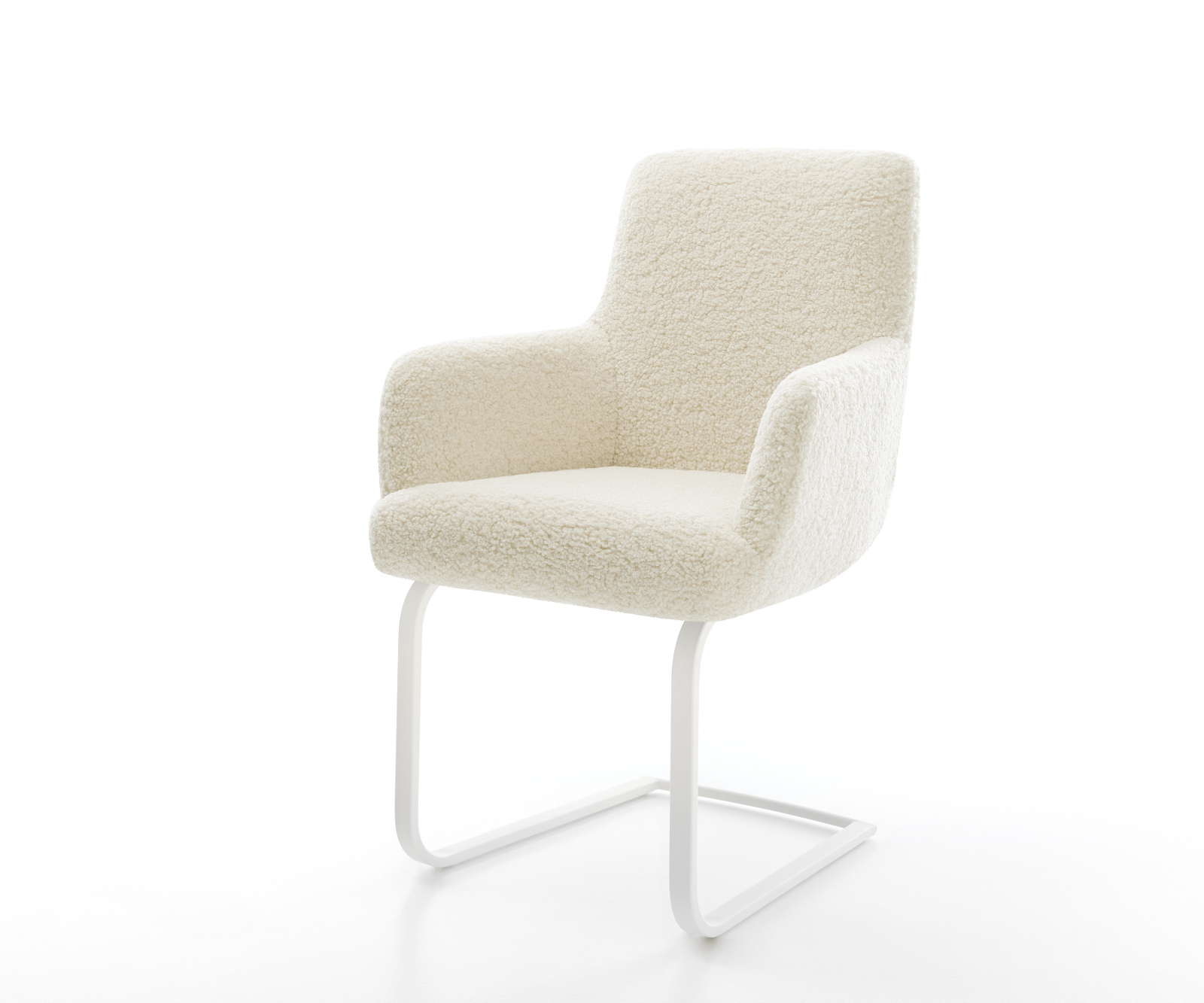 Jídelní židle Heira-Flex s područkami plyšový manšestr béžová jídelní židle plochá bílá taštičkové pružiny