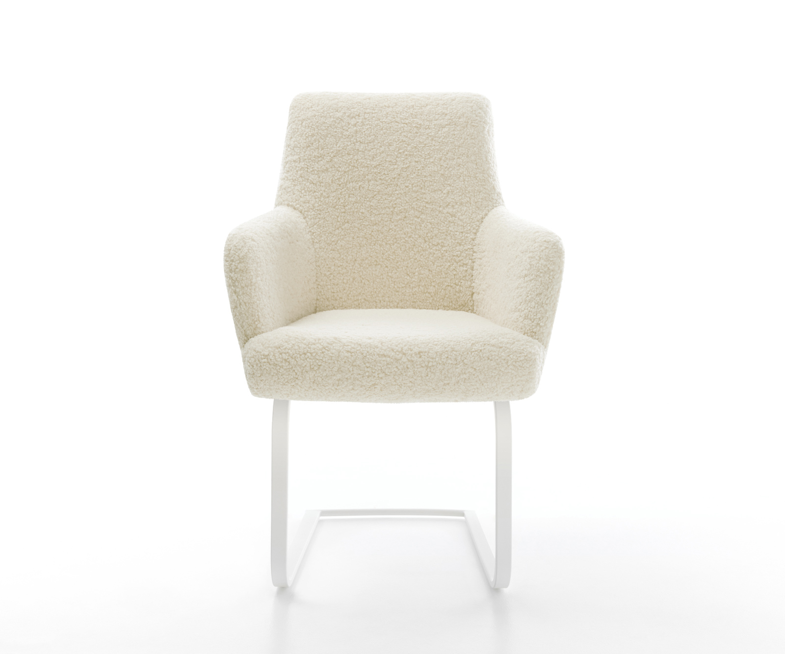 Jídelní židle Heira-Flex s područkami plyšový manšestr béžová jídelní židle plochá bílá taštičkové pružiny - Obrázek 2