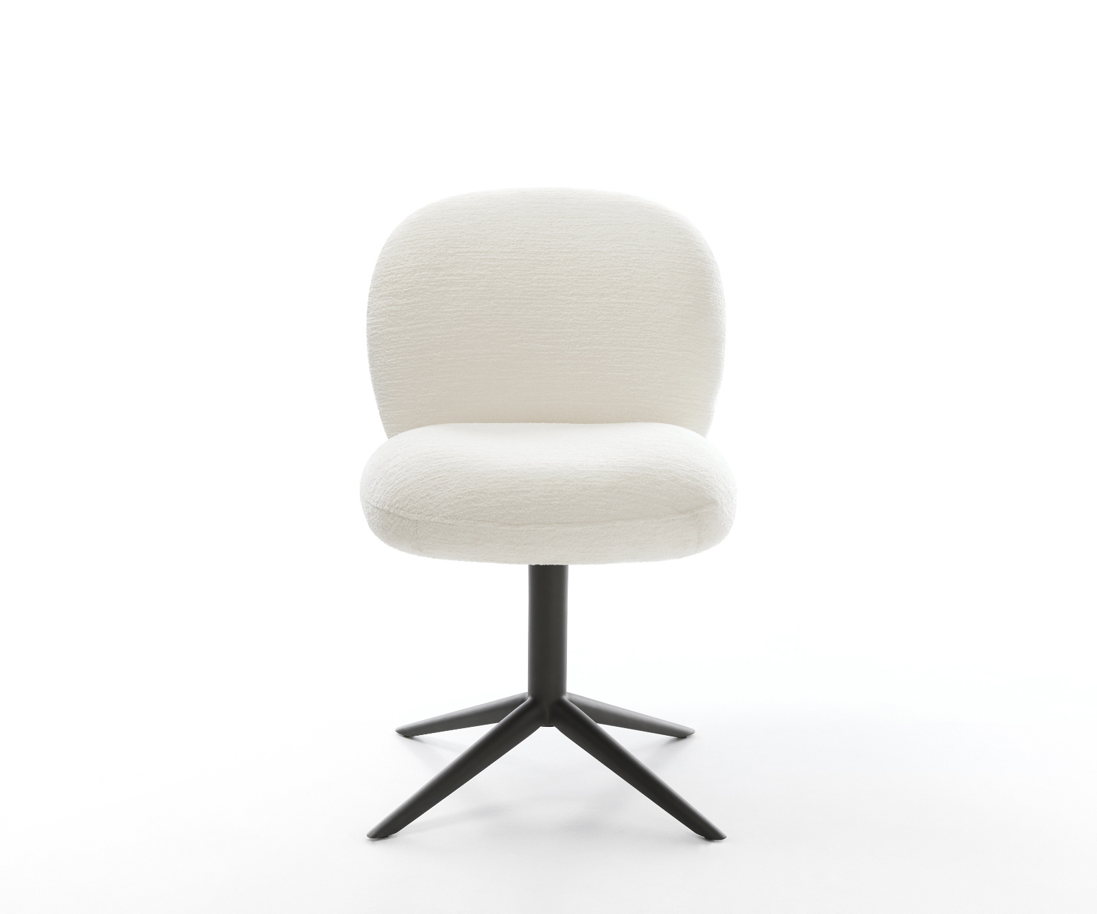 Jídelní židle Nube-Flex bouclé měkký béžová podnož černá 360° otočný houpací funkce taštičkové pružiny - Obrázek 2