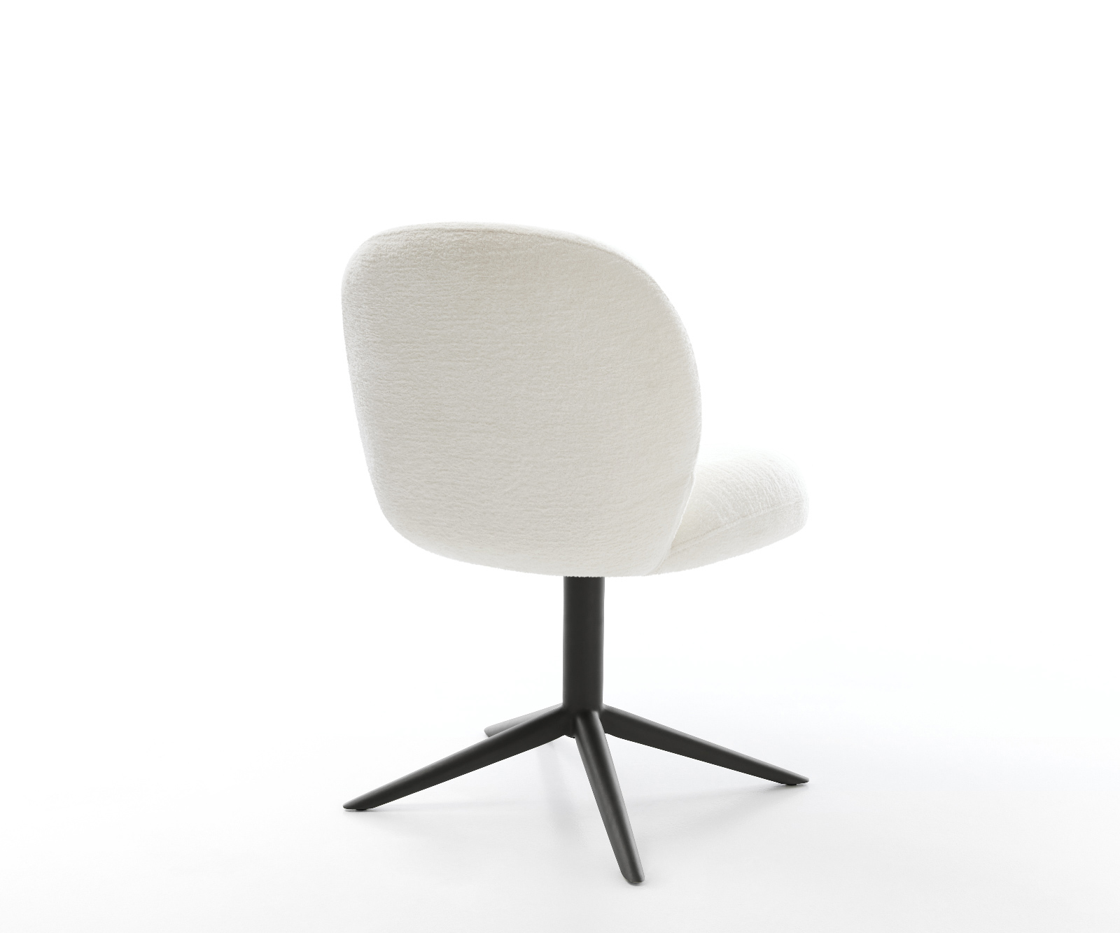 Jídelní židle Nube-Flex bouclé měkký béžová podnož černá 360° otočný houpací funkce taštičkové pružiny - Obrázek 5