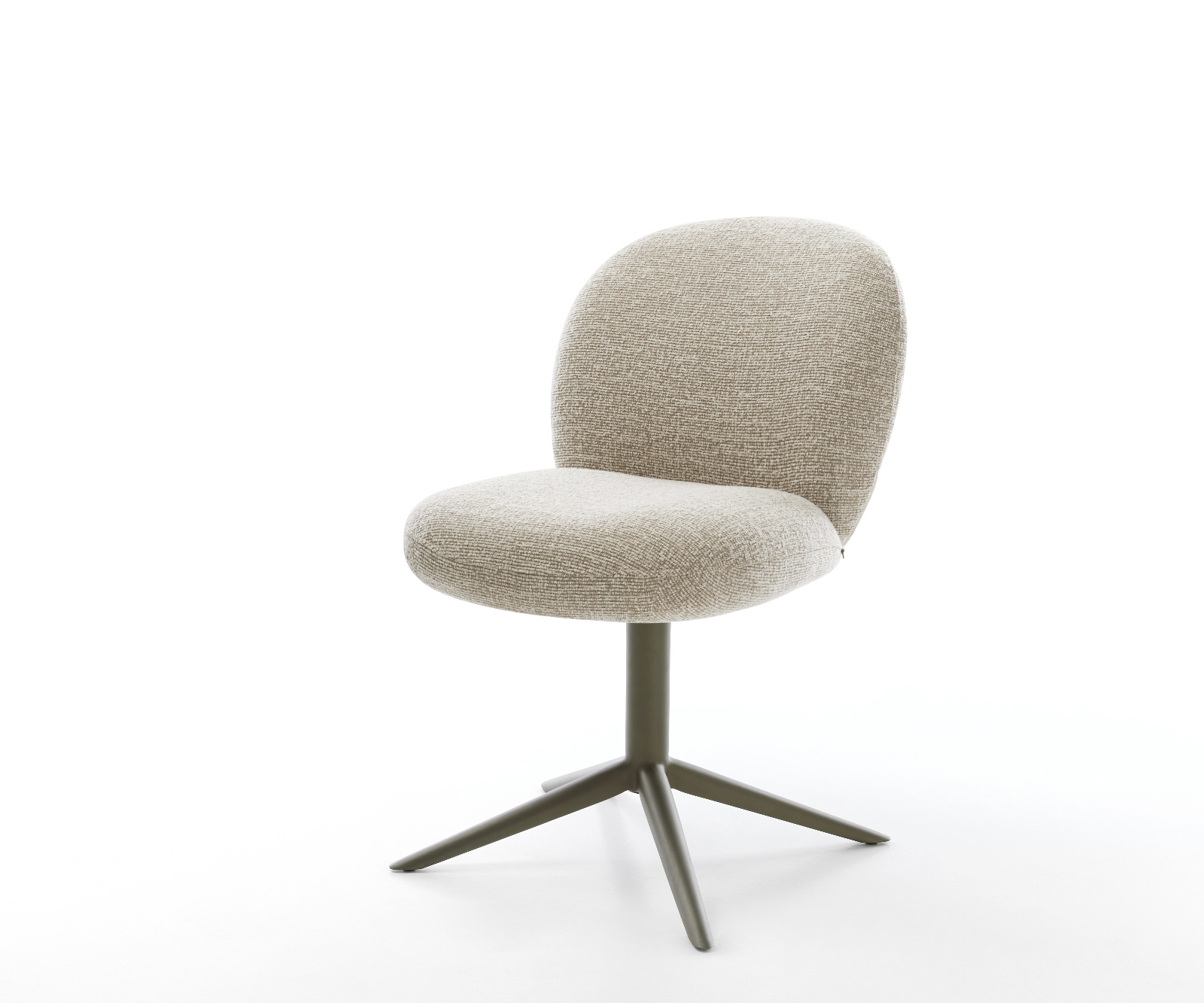 Jídelní židle Nube-Flex látka Měkký béžová křížová podnož Titanová barva 360° otočný houpací funkce taštičkové pružiny