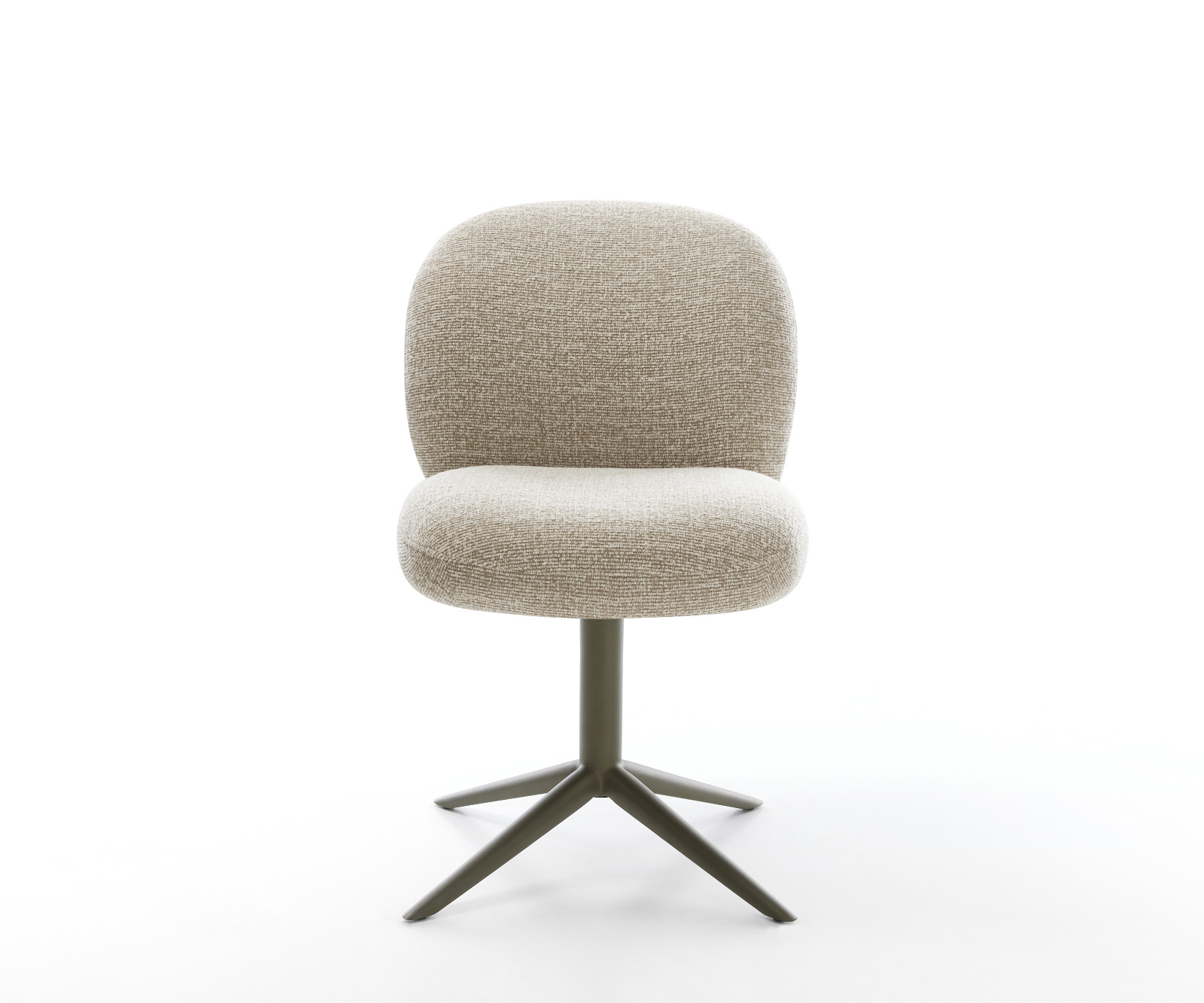 Jídelní židle Nube-Flex látka Měkký béžová křížová podnož Titanová barva 360° otočný houpací funkce taštičkové pružiny - Obrázek 2