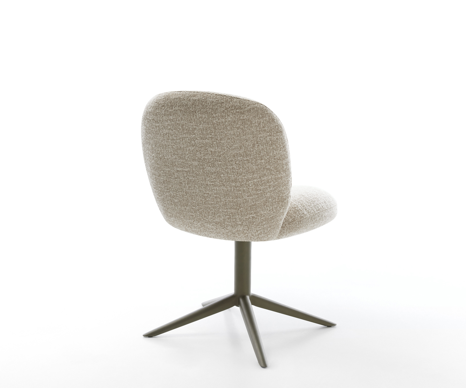 Jídelní židle Nube-Flex látka Měkký béžová křížová podnož Titanová barva 360° otočný houpací funkce taštičkové pružiny - Obrázek 5