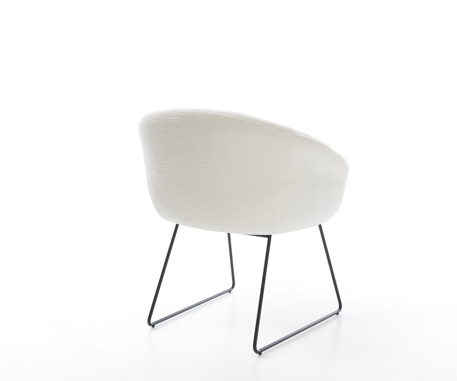 Jídelní židle Vinka-Flex s područkami bouclé měkký béžová tenká podnož černá taštičkové pružiny - Obrázek 5