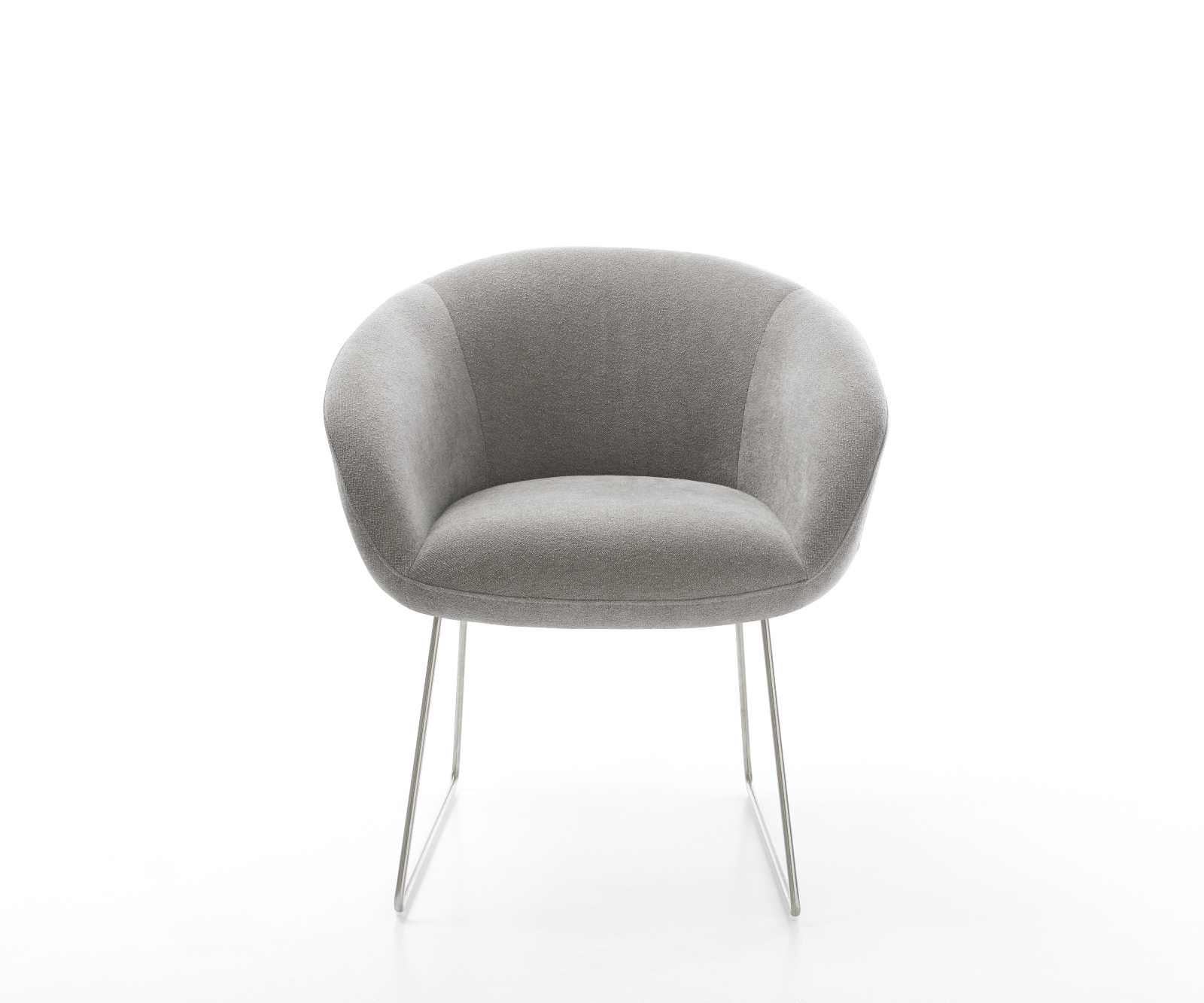 Jídelní židle Vinka-Flex s područkami strukturovaná látka Měkký šedá tenká podnož nerezová ocel taštičkové pružiny - Obrázek 2