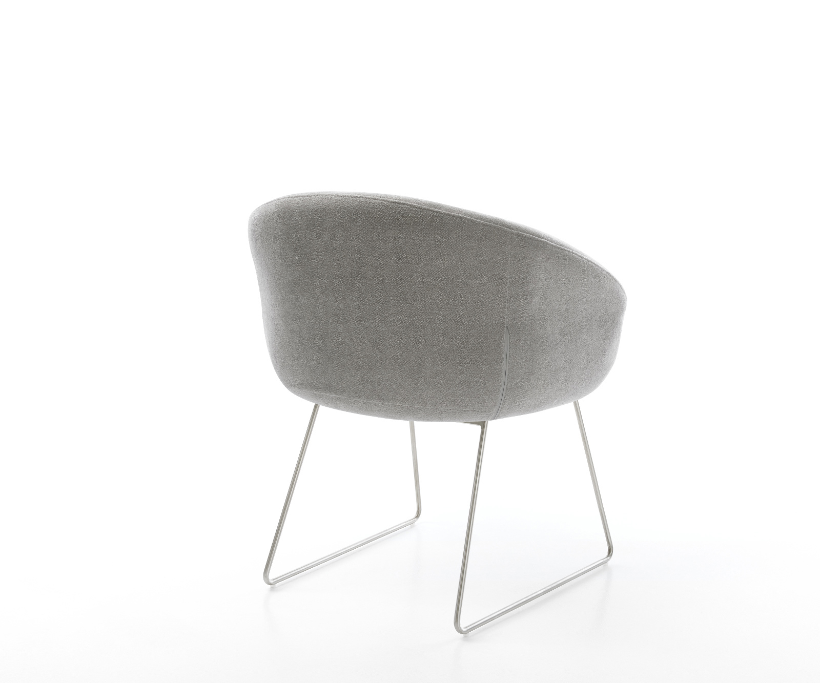 Jídelní židle Vinka-Flex s područkami strukturovaná látka Měkký šedá tenká podnož nerezová ocel taštičkové pružiny - Obrázek 5