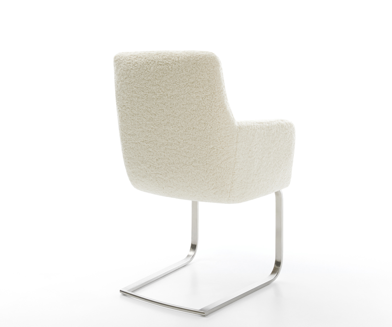 Jídelní židle Heira-Flex s područkami plyšový manšestr béžová jídelní židle plochá nerezová ocel taštičkové pružiny - Obrázek 5