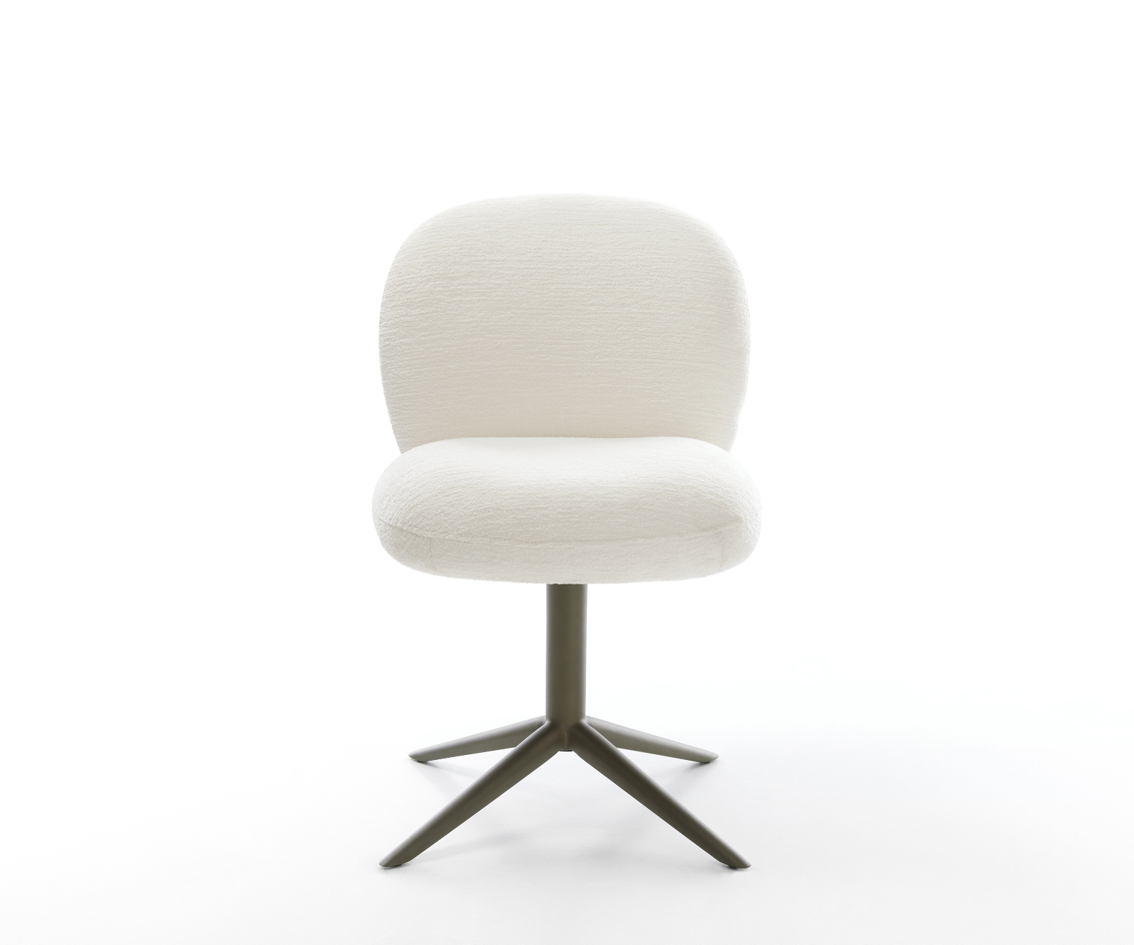 Jídelní židle Nube-Flex bouclé měkký béžová podnož kříž titanová barva 360° otočný houpací funkce taštičkové pružiny - Obrázek 2