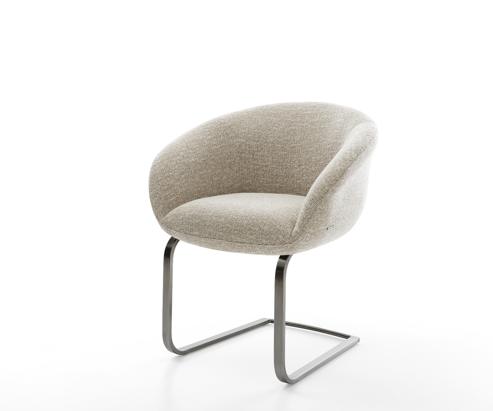 Jídelní židle Vinka-Flex s područkami látka Měkký béžová jídelní židle plochá grafit taštičkové pružiny