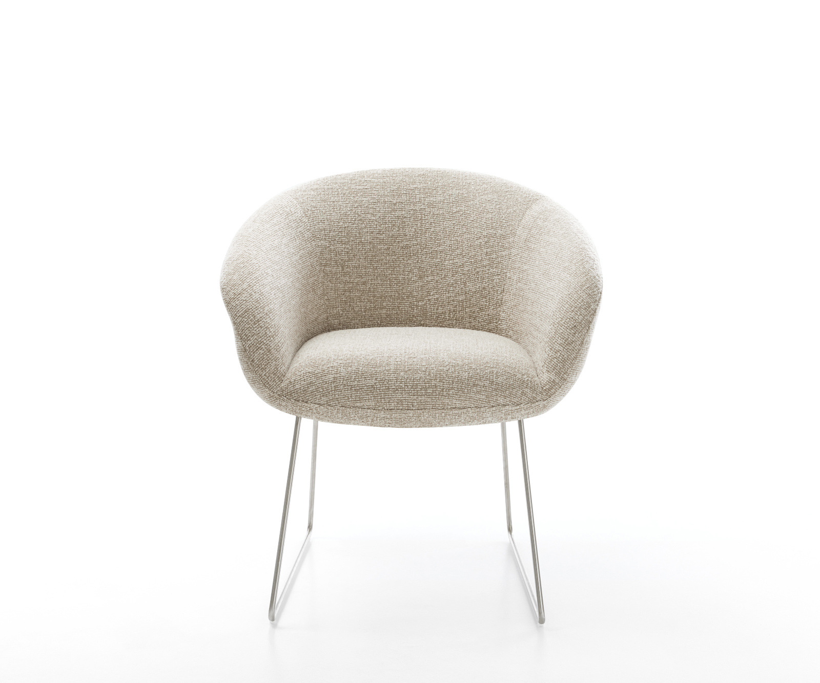 Jídelní židle Vinka-Flex s područkami látka Měkký béžová tenká podnož nerezová ocel taštičkové pružiny - Obrázek 2