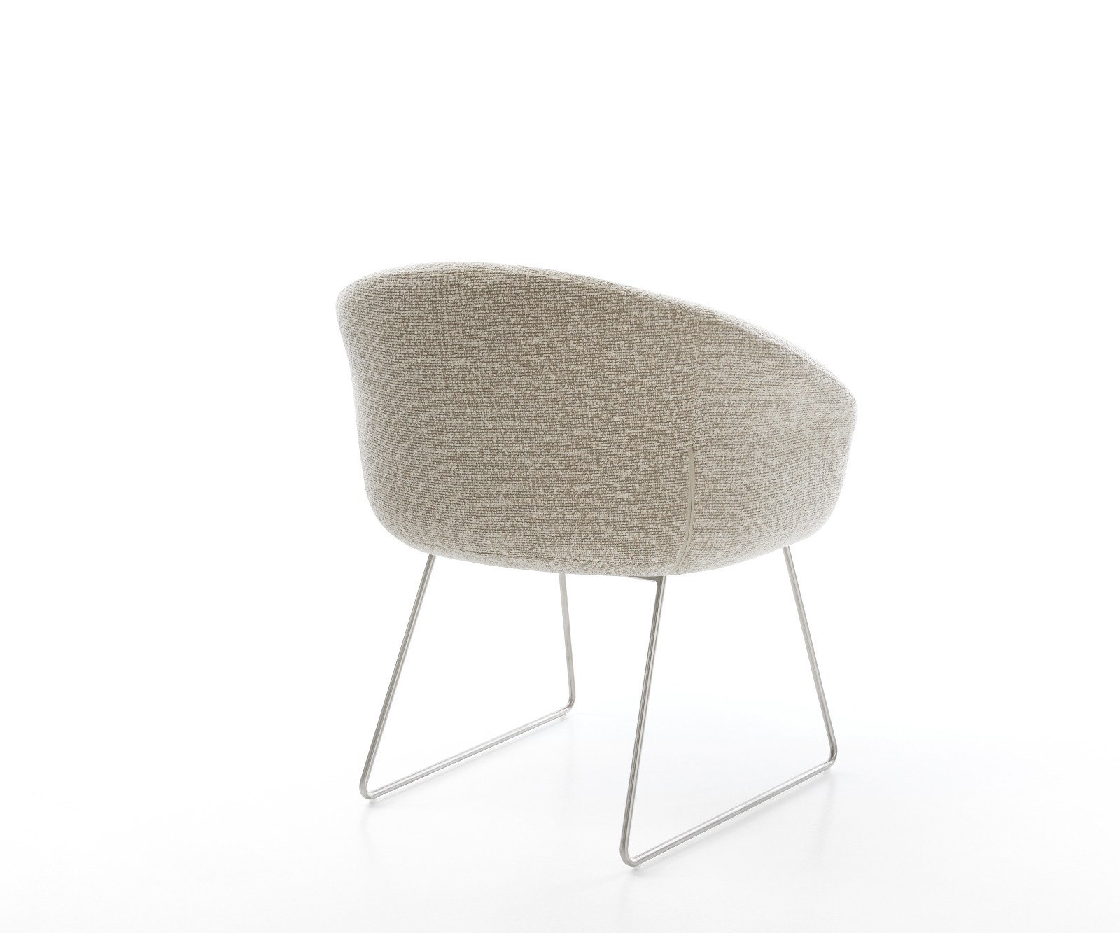 Jídelní židle Vinka-Flex s područkami látka Měkký béžová tenká podnož nerezová ocel taštičkové pružiny - Obrázek 5