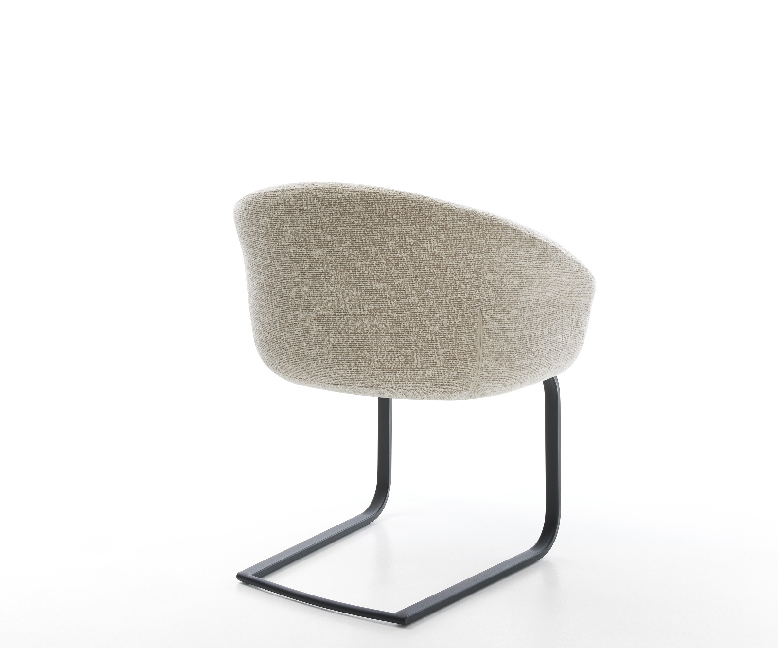 Jídelní židle Vinka-Flex s područkami látka Měkký béžová jídelní židle plochá černá taštičkové pružiny - Obrázek 5