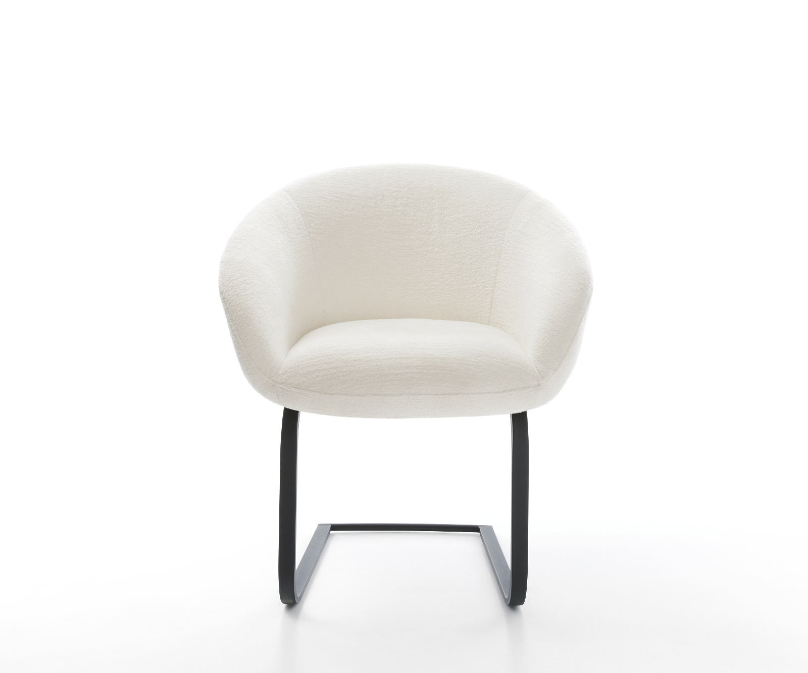 Jídelní židle Vinka-Flex s područkami bouclé měkký béžová jídelní židle plochá černá taštičkové pružiny - Obrázek 2