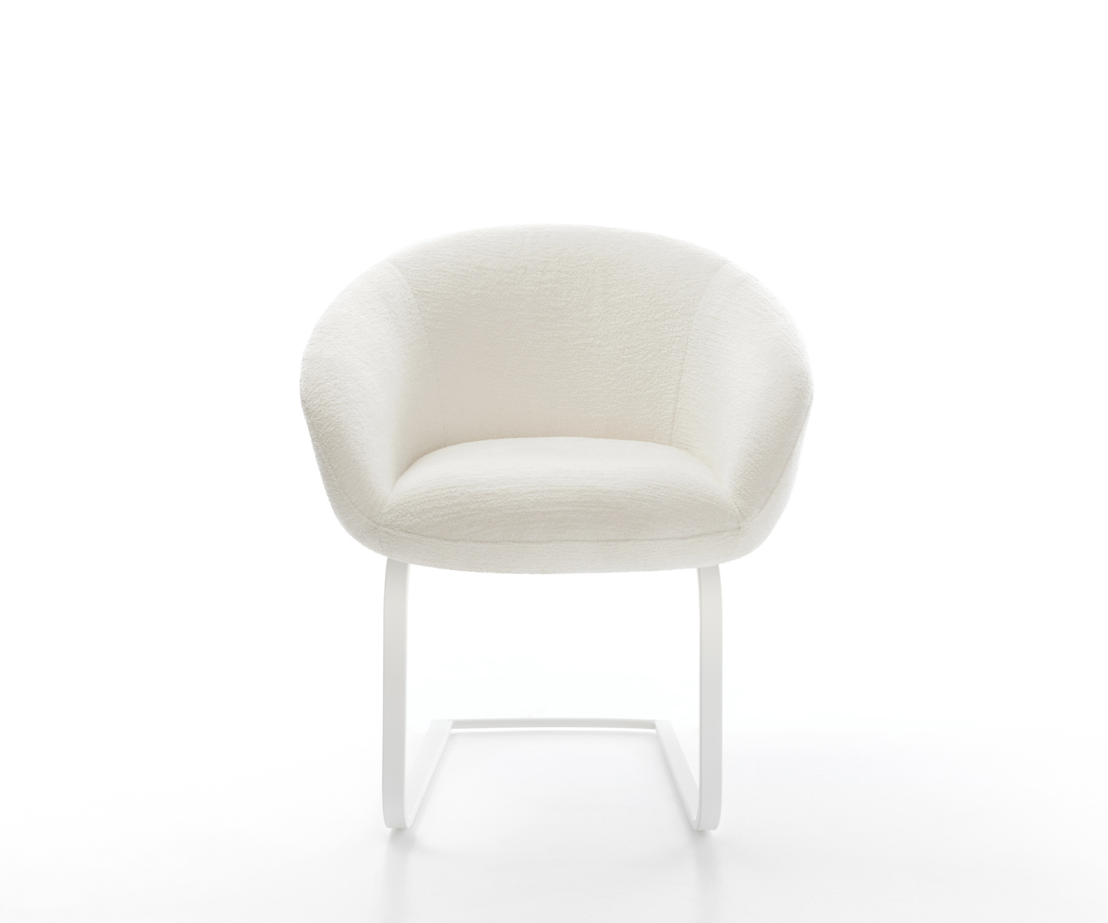 Jídelní židle Vinka-Flex s područkami bouclé měkký béžový jídelní židle plochý bílý taštičkové pružiny - Obrázek 2