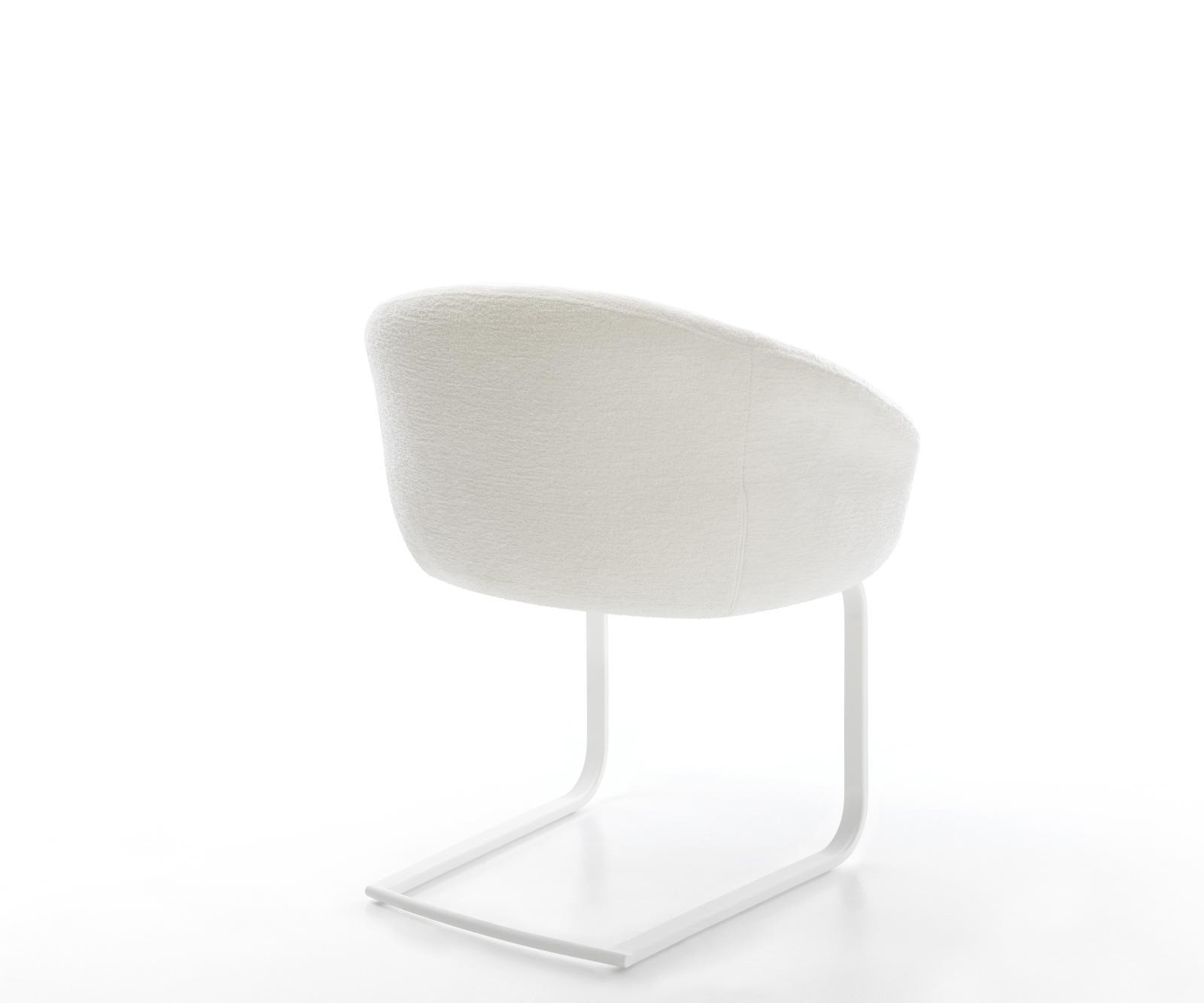 Jídelní židle Vinka-Flex s područkami bouclé měkký béžový jídelní židle plochý bílý taštičkové pružiny - Obrázek 5