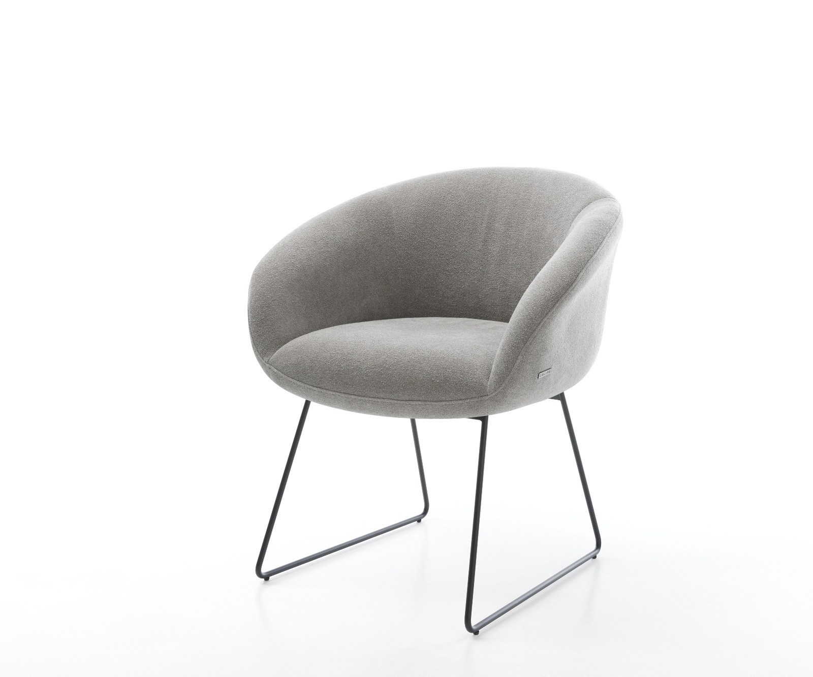 Jídelní židle Vinka-Flex s područkami strukturovaná látka Měkký šedá tenká podnož černá taštičkové pružiny