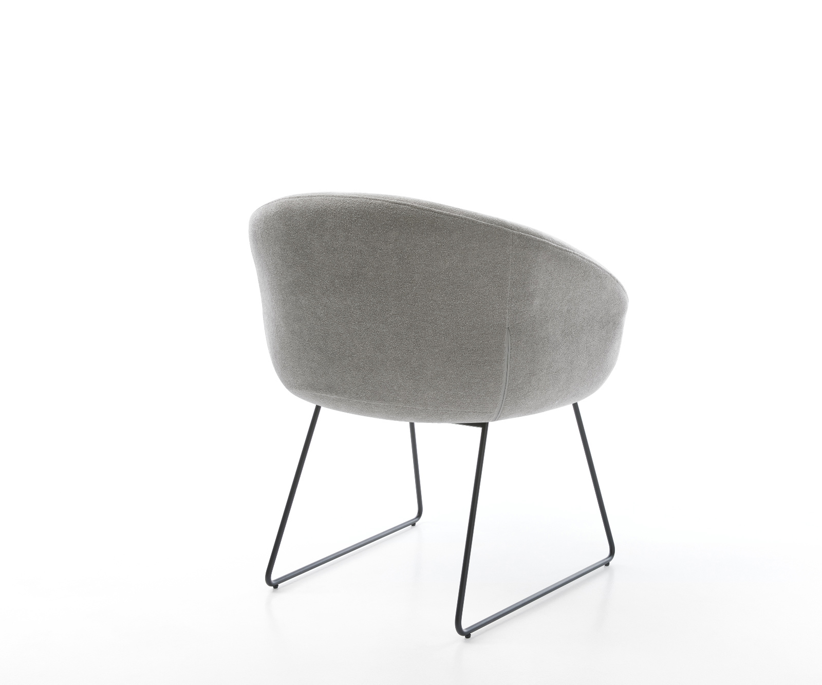 Jídelní židle Vinka-Flex s područkami strukturovaná látka Měkký šedá tenká podnož černá taštičkové pružiny - Obrázek 5