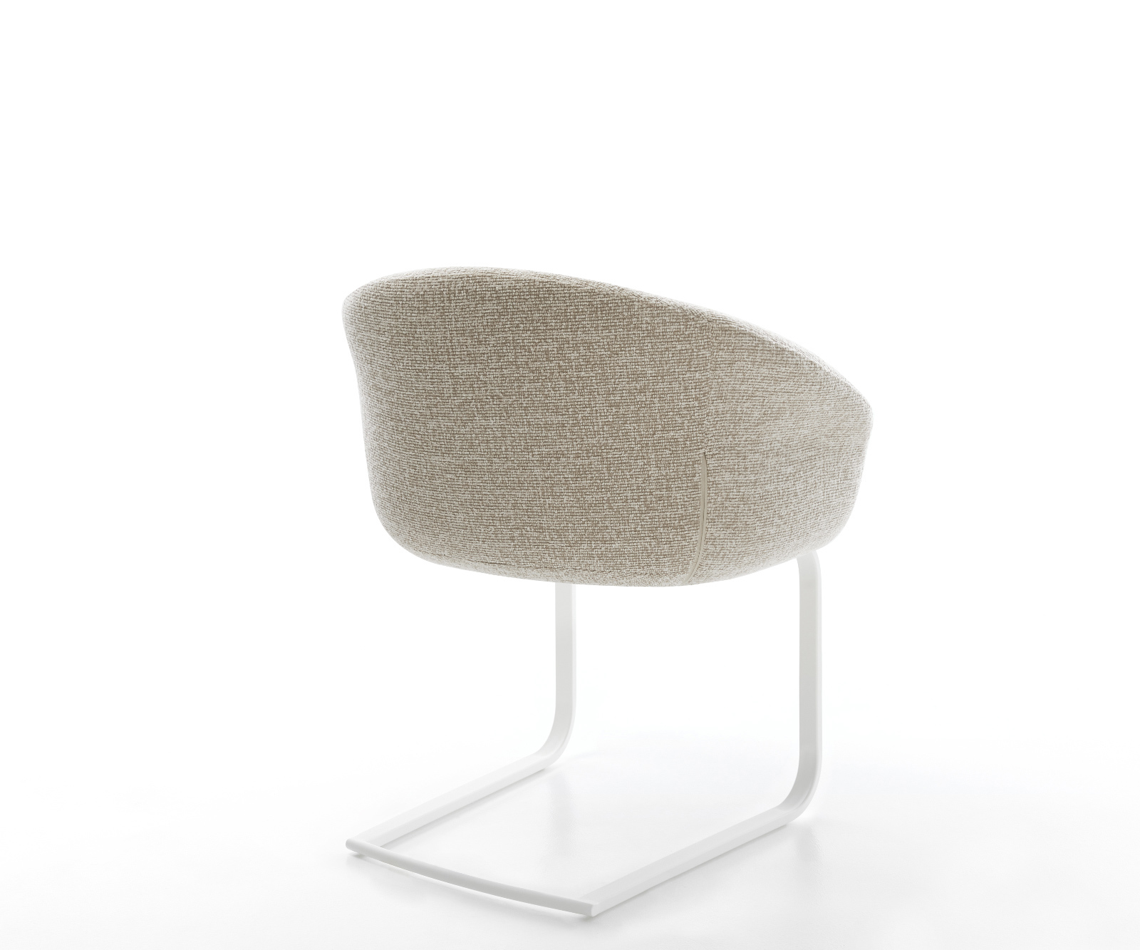 Jídelní židle Vinka-Flex s područkami látka Měkký béžová konzolová podnož plochá bílá taštičkové pružiny - Obrázek 5