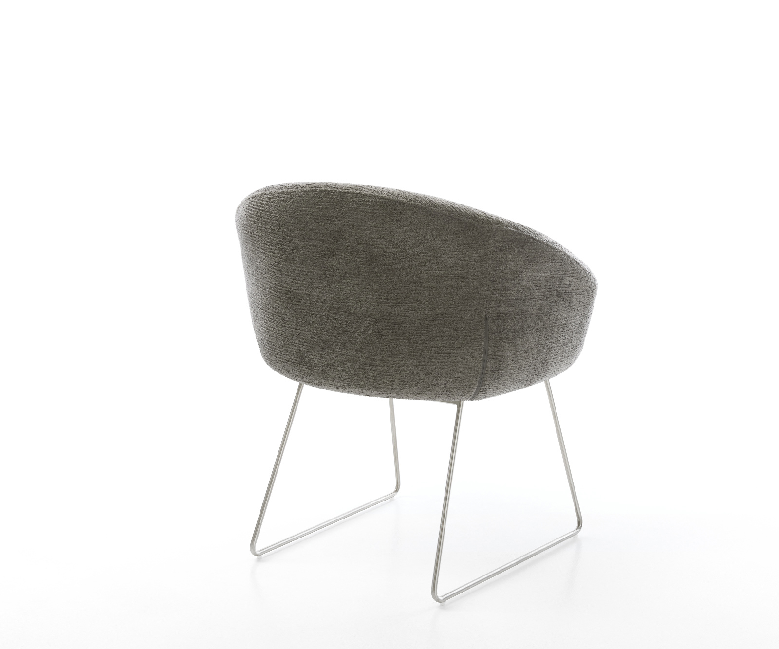 Jídelní židle Vinka-Flex s područkami bouclé měkký tmavě béžová tenká podnož nerezová ocel taštičkové pružiny - Obrázek 5