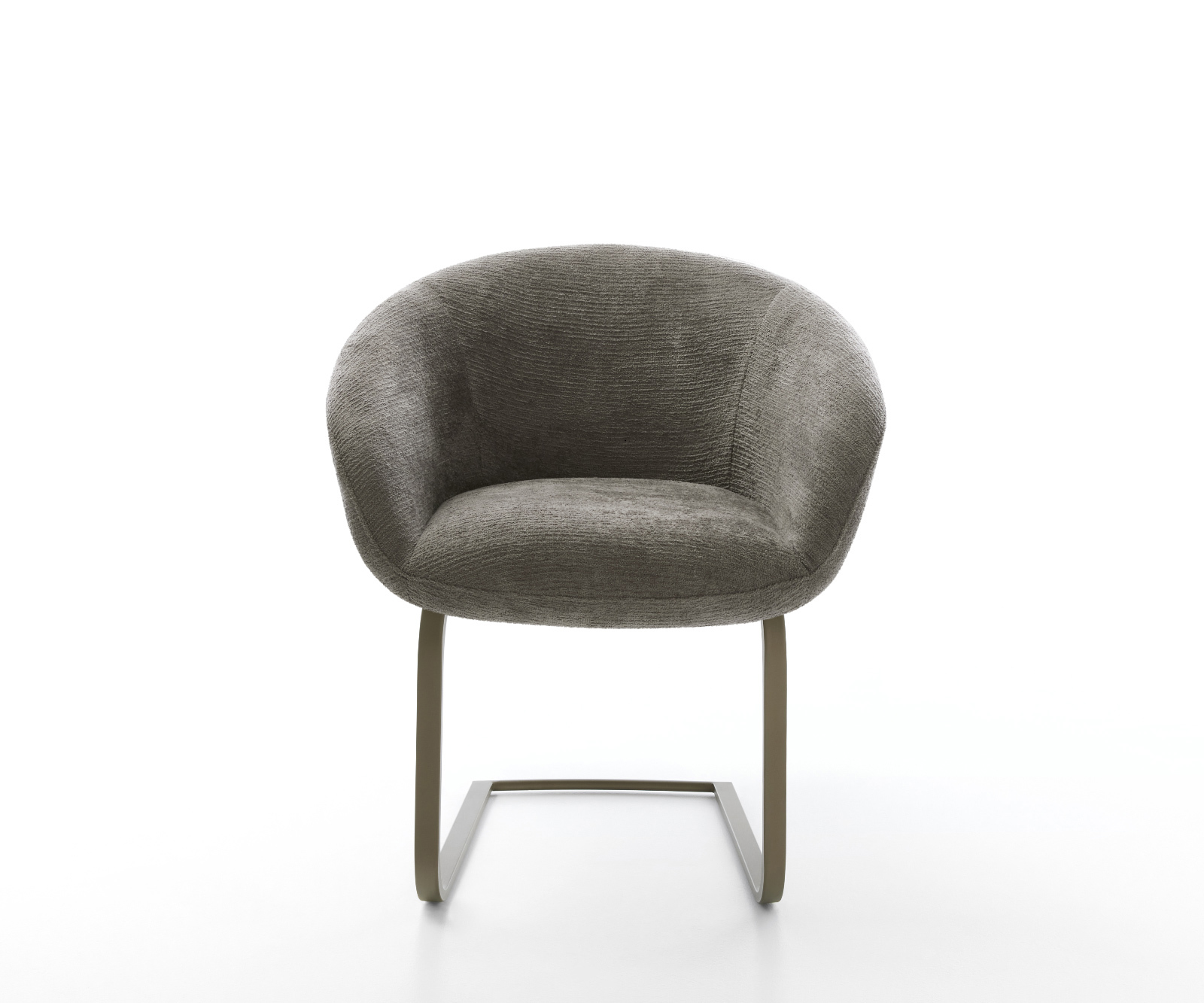 Jídelní židle Vinka-Flex s područkami bouclé měkký tmavě béžová konzolová podnož plochý titanová barva taštičkové pružiny - Obrázek 2