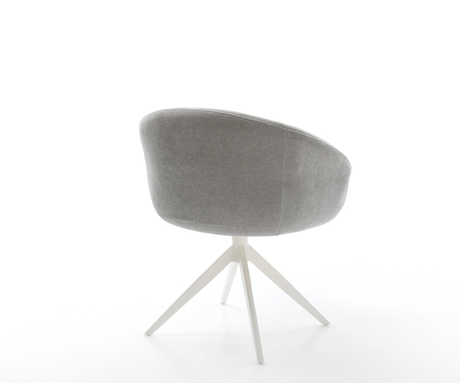 Jídelní židle Vinka-Flex s područkami strukturovaná látka Měkký šedá křížová podnož široká bílá otočná 360° houpací funkce taštičkové pružiny - Obrázek 5