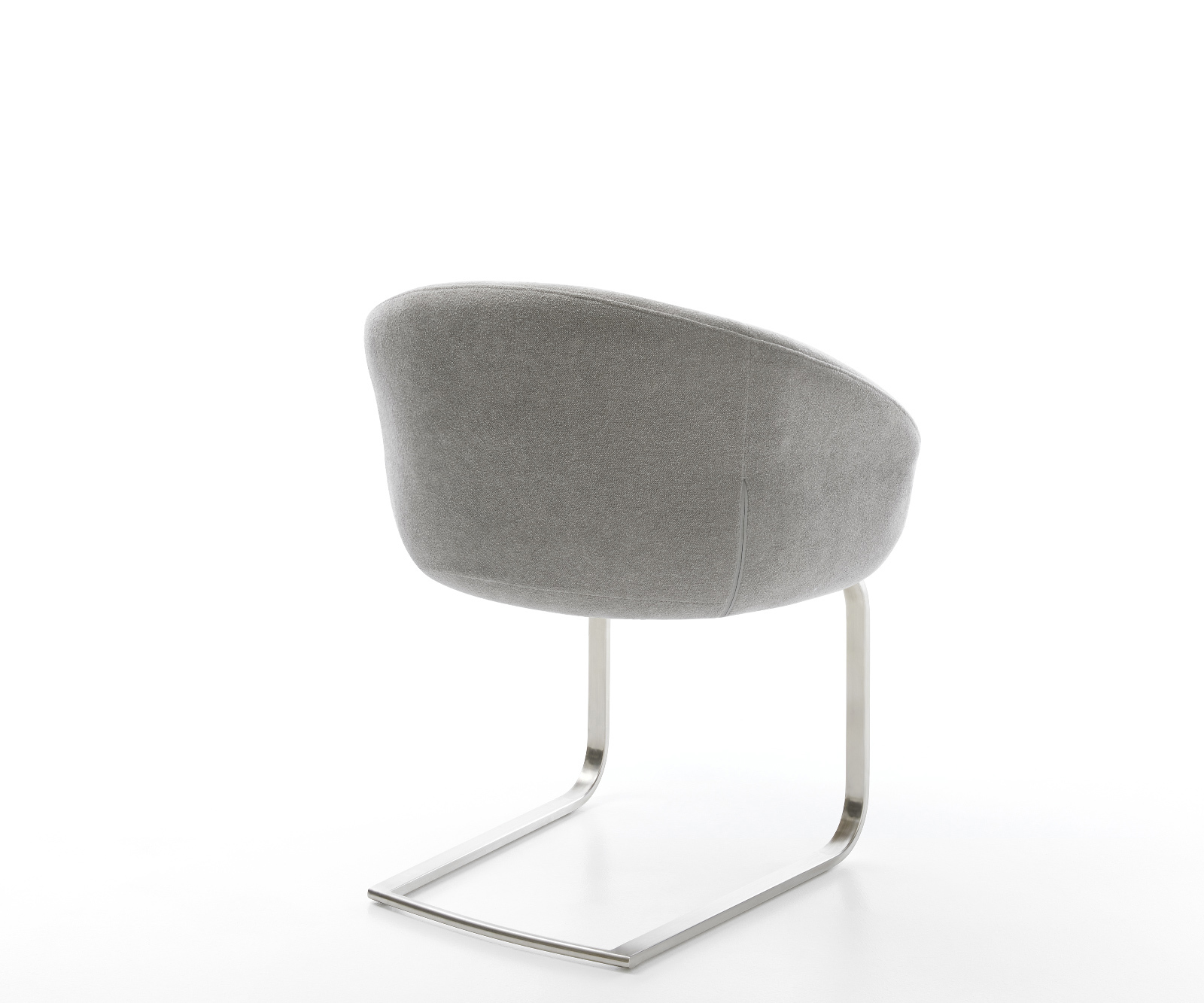 Jídelní židle Vinka-Flex s područkami strukturovaná látka Měkký šedá jídelní židle plochá nerezová ocel taštičkové pružiny - Obrázek 5