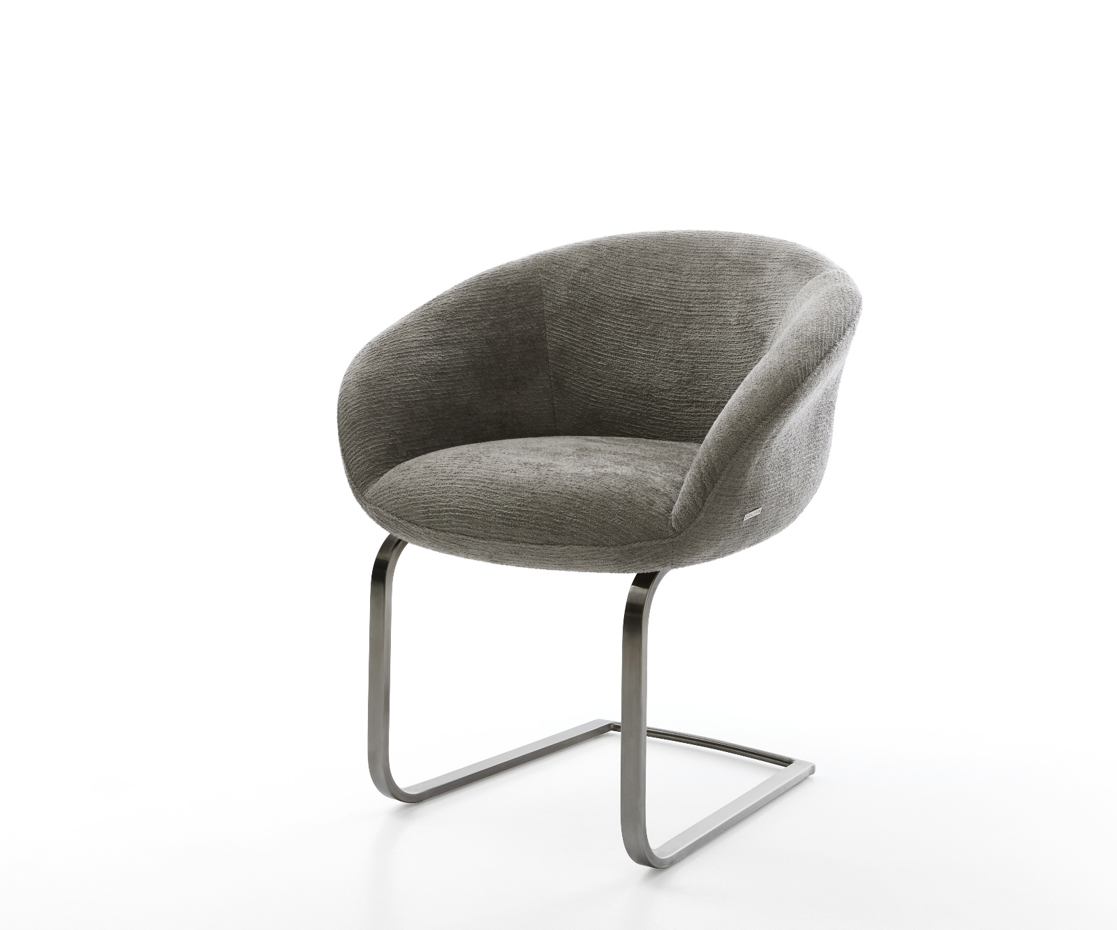 Jídelní židle Vinka-Flex s područkami bouclé měkký tmavě béžová konzolová podnož plochý grafit taštičkové pružiny