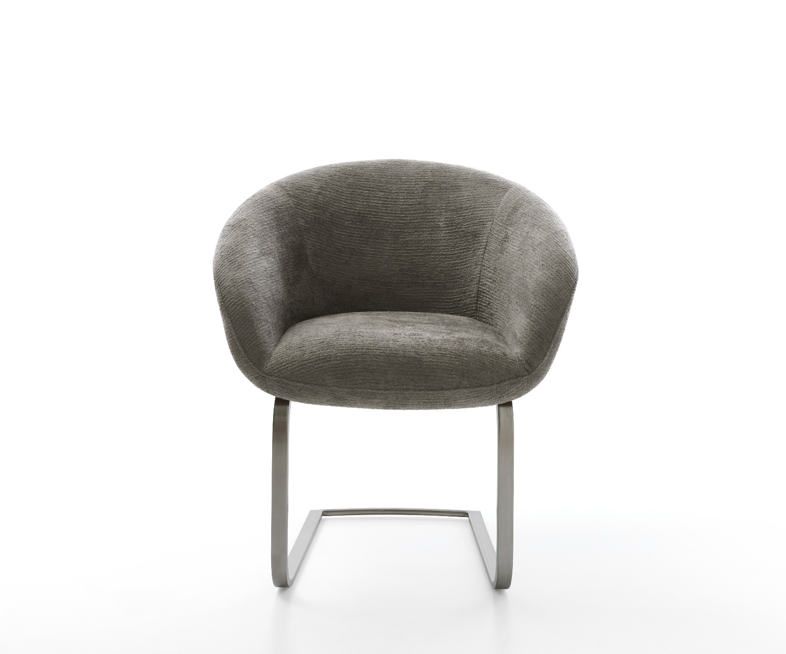 Jídelní židle Vinka-Flex s područkami bouclé měkký tmavě béžová konzolová podnož plochý grafit taštičkové pružiny - Obrázek 2