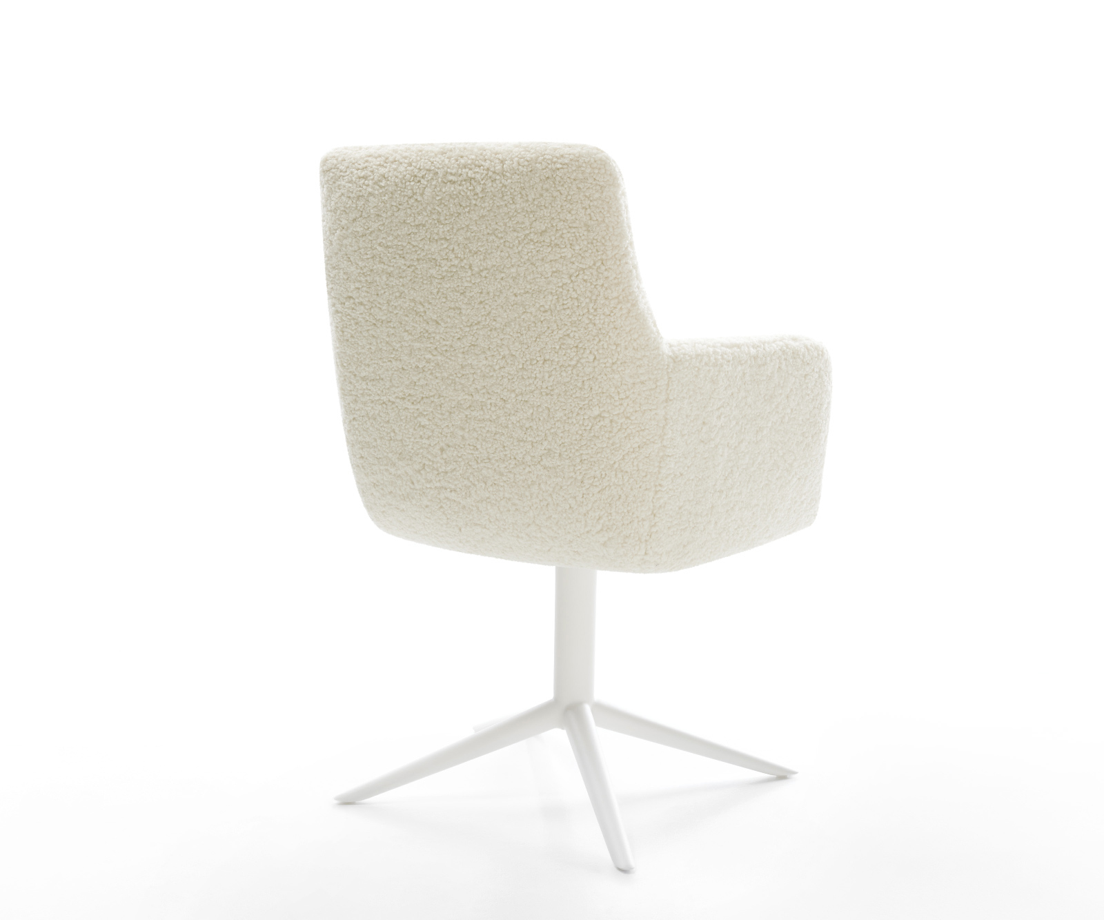 Jídelní židle Heira-Flex s područkami plyšový manšestr béžová křížová podnož bílá 360° otočný houpací funkce taštičkové pružiny - Obrázek 5