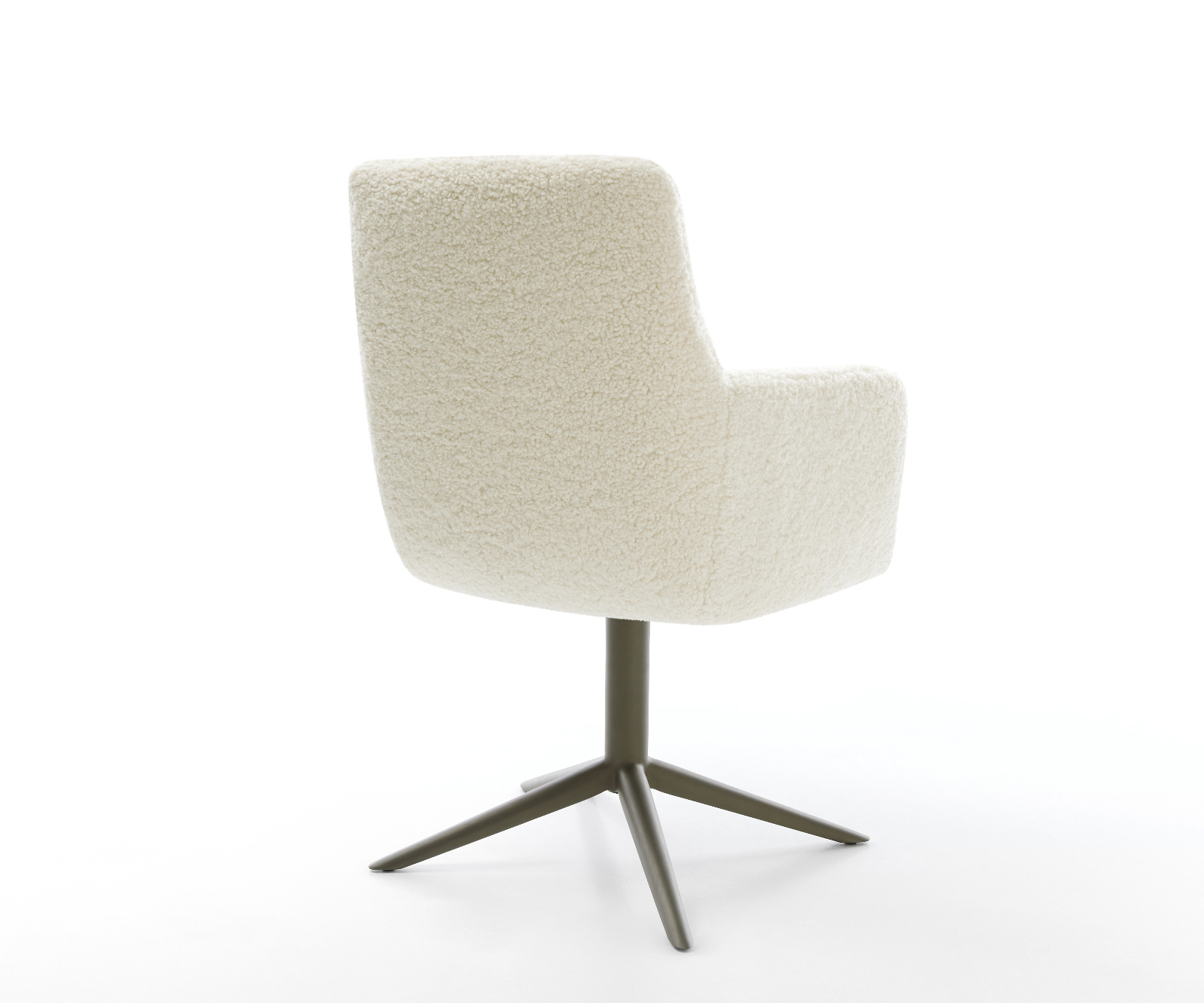 Jídelní židle Heira-Flex s područkami plyšový manšestr béžová křížová podnož titanová barva 360° otočný houpací funkce taštičkové pružiny - Obrázek 5