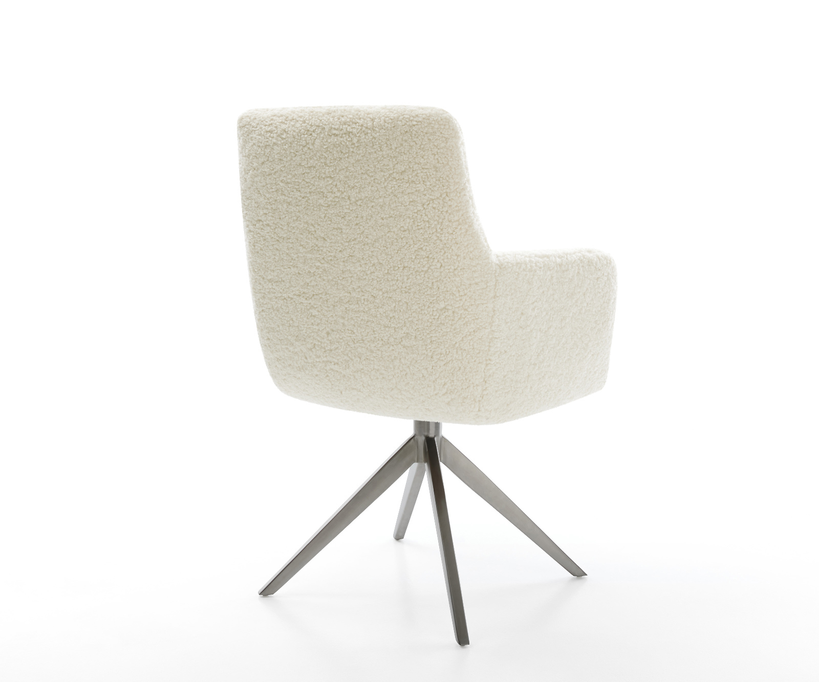 Jídelní židle Heira-Flex s područkami plyšový manšestr béžová křížová podnož široká grafitová otočný o 360° houpací funkce taštičkové pružiny - Obrázek 5