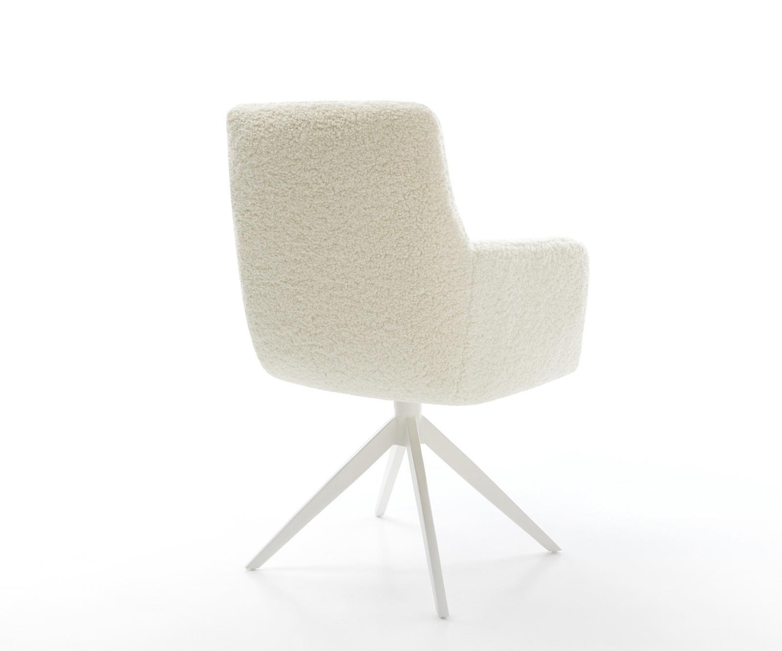 Jídelní židle Heira-Flex s područkami plyšový manšestr béžová křížová podnož široká bílá 360° otočný houpací funkce taštičkové pružiny - Obrázek 5