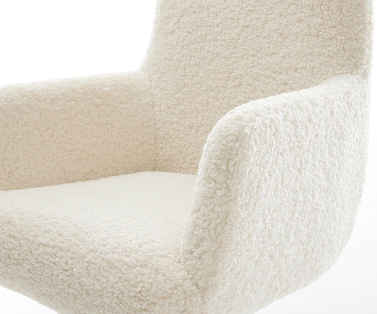 Jídelní židle Heira-Flex s područkami plyšový manšestr béžová 4 nohy zúžené černá taštičkové pružiny - Obrázek 4