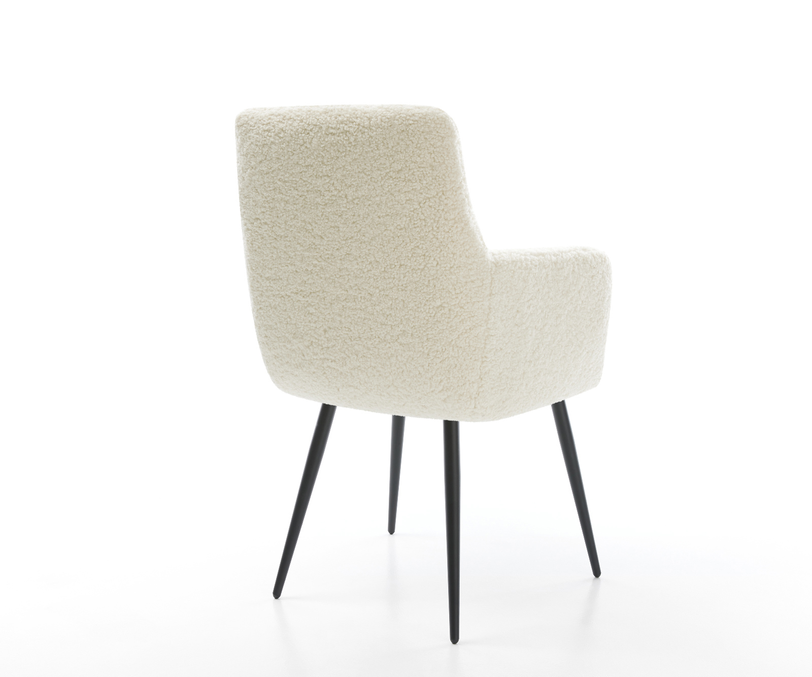 Jídelní židle Heira-Flex s područkami plyšový manšestr béžová 4 nohy zúžené černá taštičkové pružiny - Obrázek 5