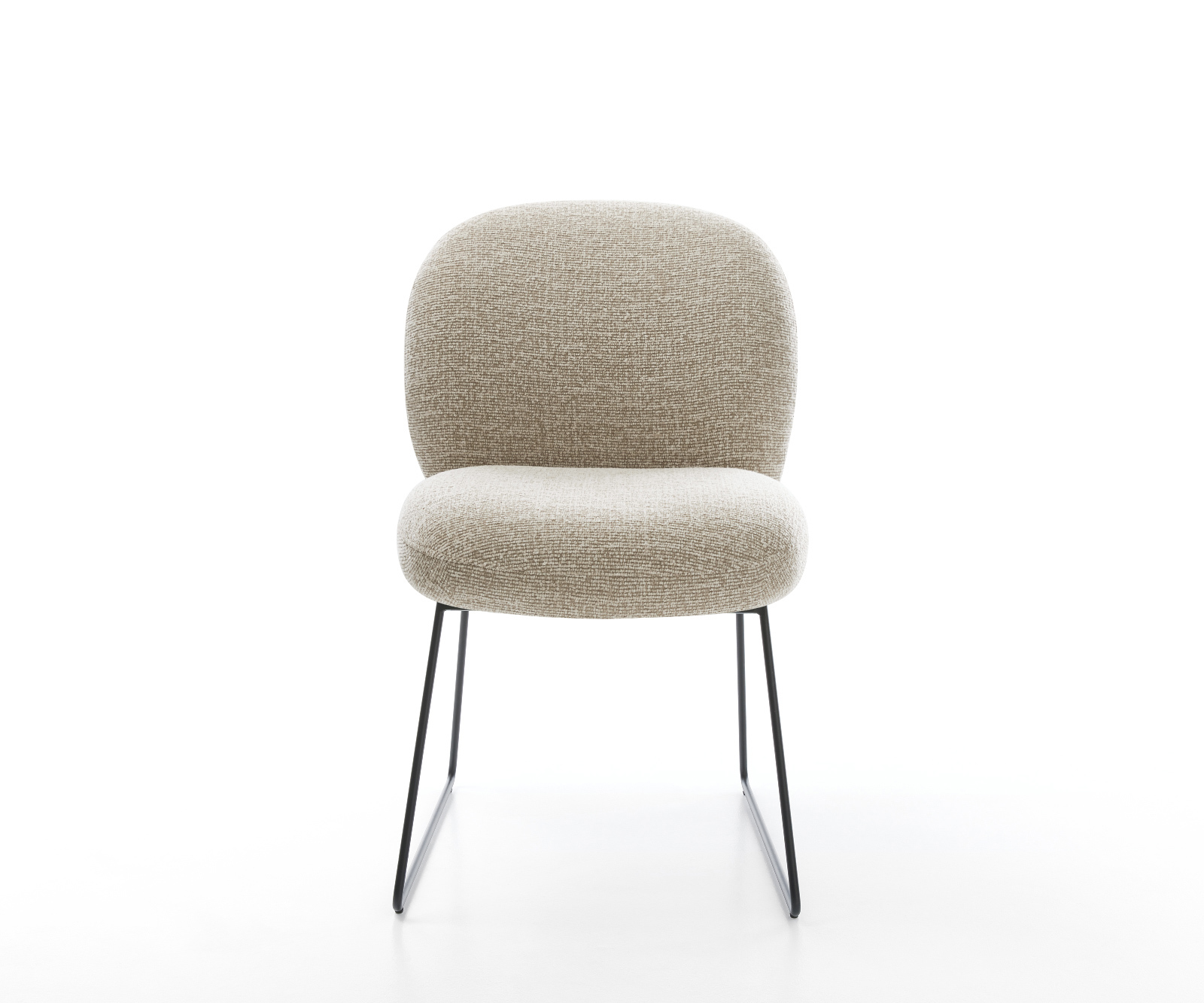 Jídelní židle Nube-Flex látka Měkký béžová tenká podnož černá taštičkové pružiny - Obrázek 2
