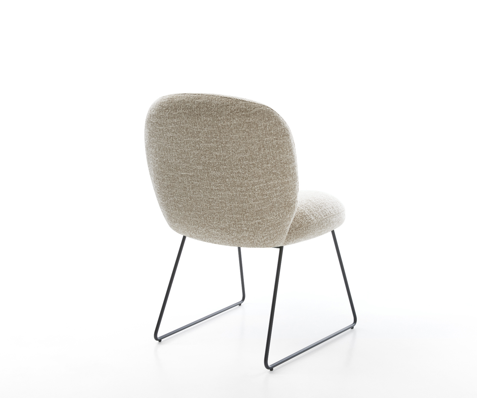 Jídelní židle Nube-Flex látka Měkký béžová tenká podnož černá taštičkové pružiny - Obrázek 5