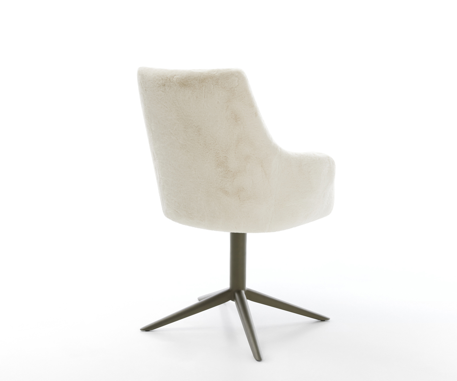 Jídelní židle Alja-Flex s područkami plyšový manšestr krémová bílá křížová podnož titanová barva 360° otočný houpací funkce taštičkové pružiny - Obrázek 5