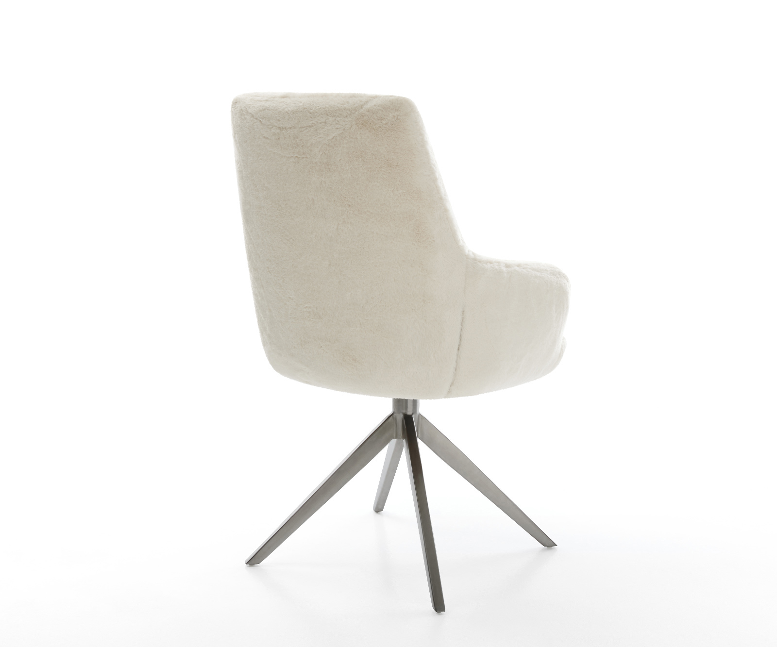 Jídelní židle Zelia-Flex s područkami plyšový manšestr krémovo-bílá křížová podnož široká grafitová 360° otočná houpací funkce taštičkové pružiny - Obrázek 5