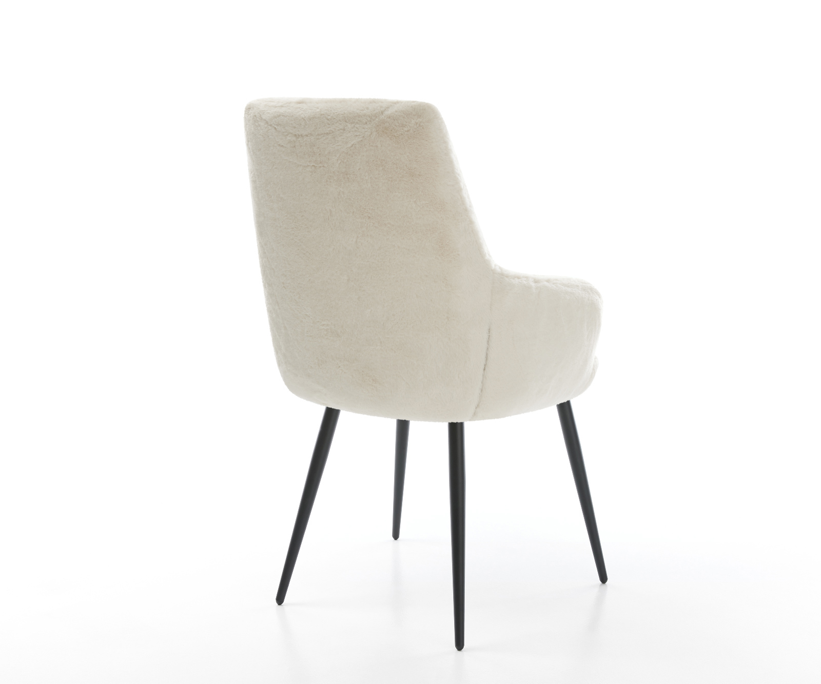 Jídelní židle Zelia-Flex s područkami plyšový manšestr krémová bílá 4 nohy zúžené černá taštičkové pružiny - Obrázek 5