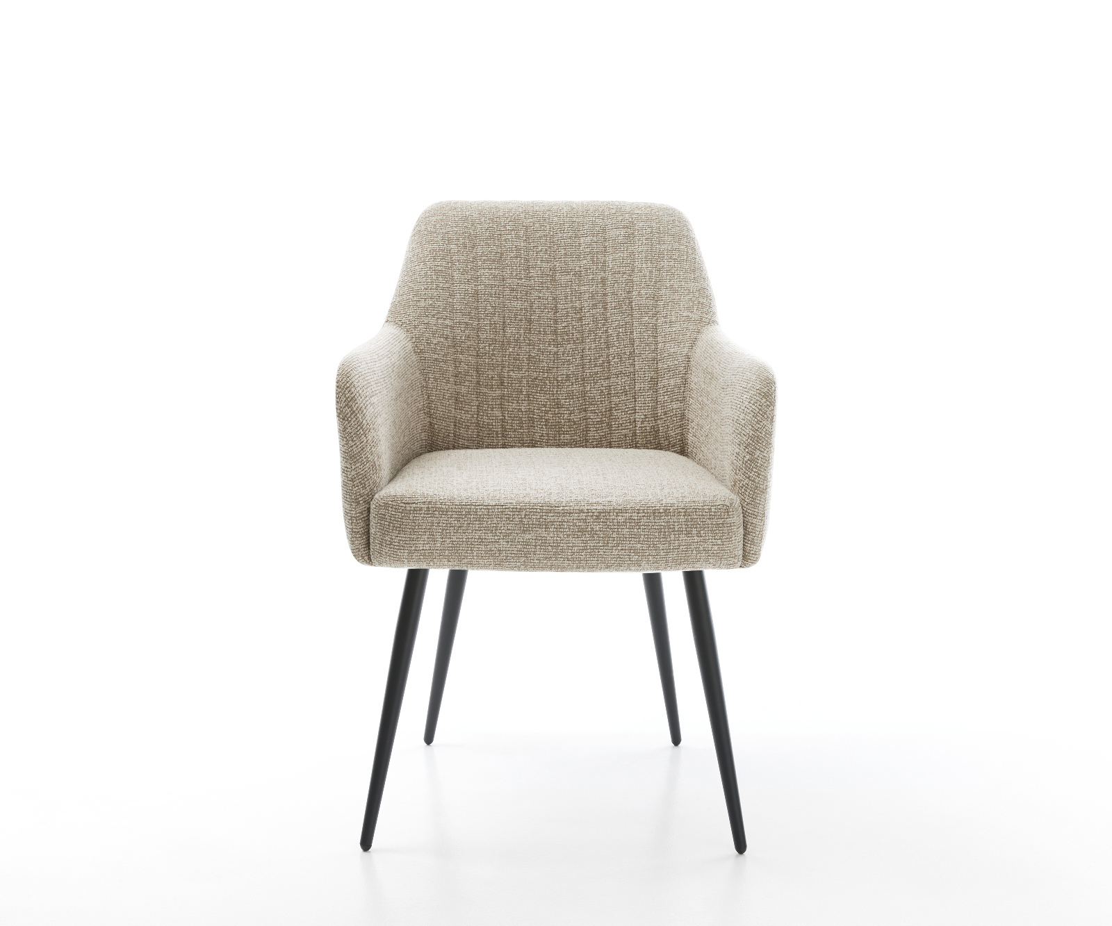 Jídelní židle Greg-Flex tkanina Měkký béžová 4-nohá zúžená černá taštičkové pružiny - Obrázek 2