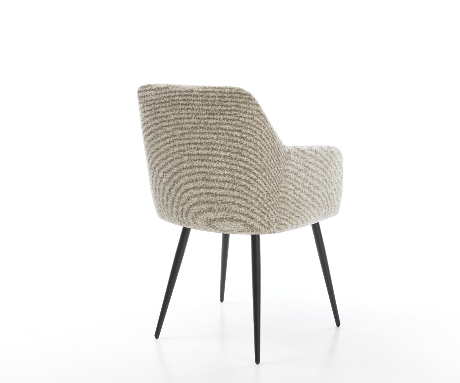 Jídelní židle Greg-Flex tkanina Měkký béžová 4-nohá zúžená černá taštičkové pružiny - Obrázek 5