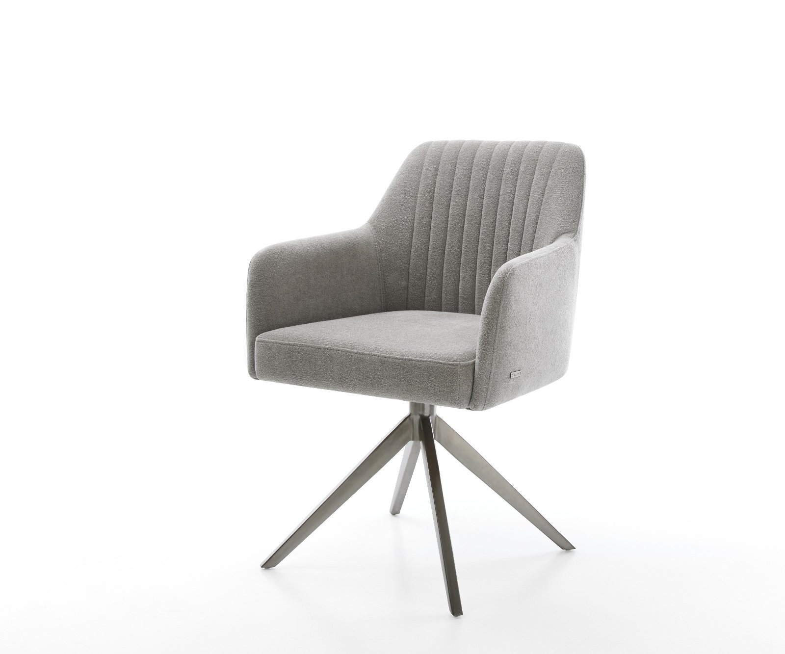 Jídelní židle Greg-Flex strukturovaná látka Měkký šedá křížová podnož široká grafitová 360° otočný houpací funkce taštičkové pružiny